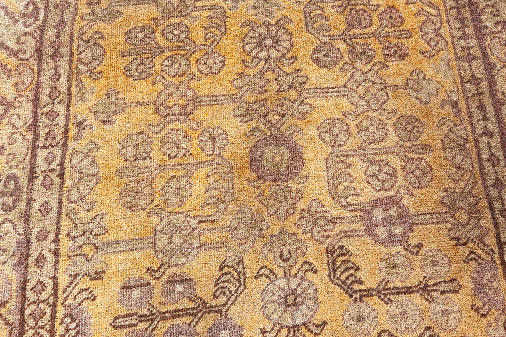 High-quality Vintage Samarkand Handmade Wool Rug by Doris Leslie Blau
Size: 3'9