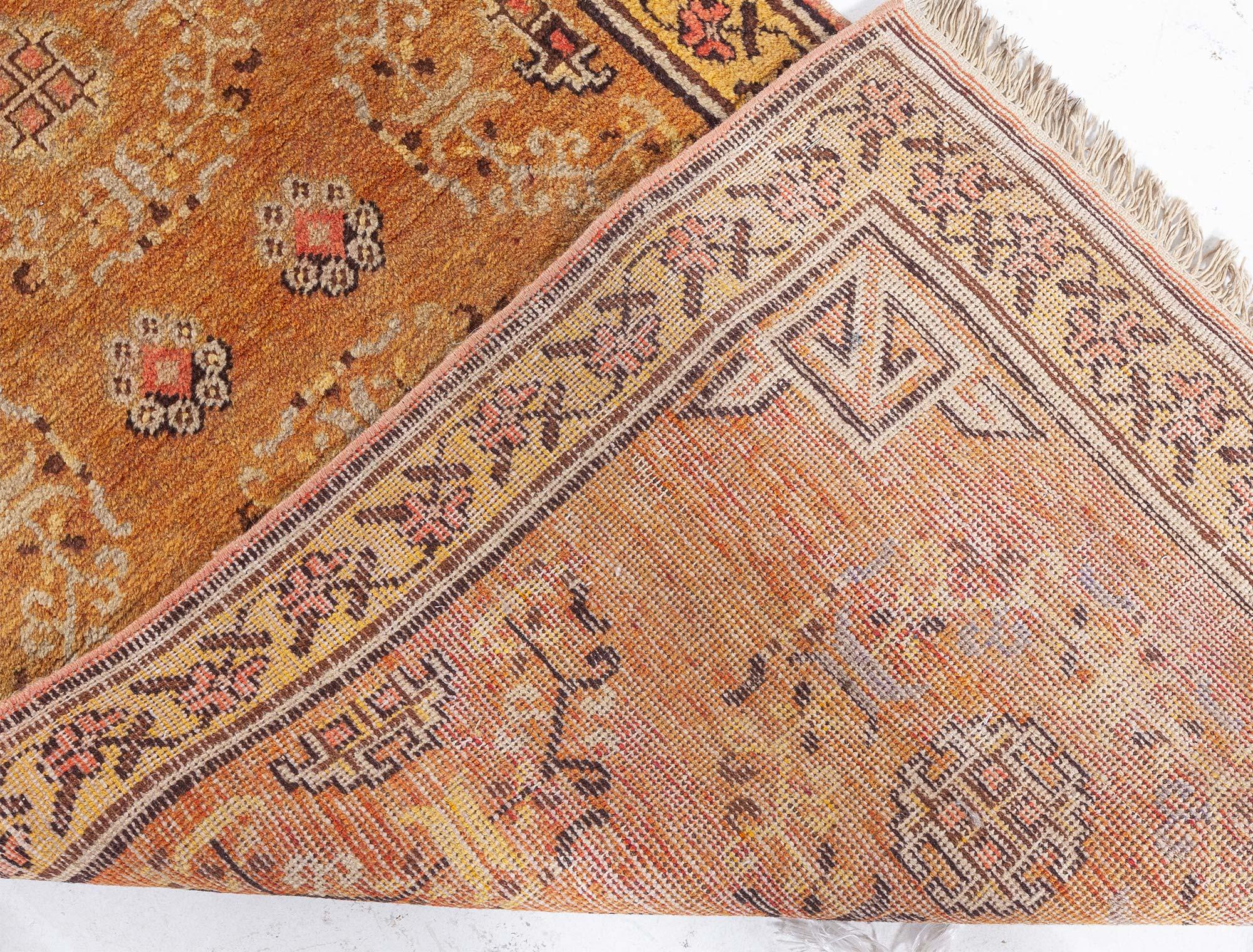 Samarkand 'Khotan' Goldgelber Vintage-Teppich im Angebot 2