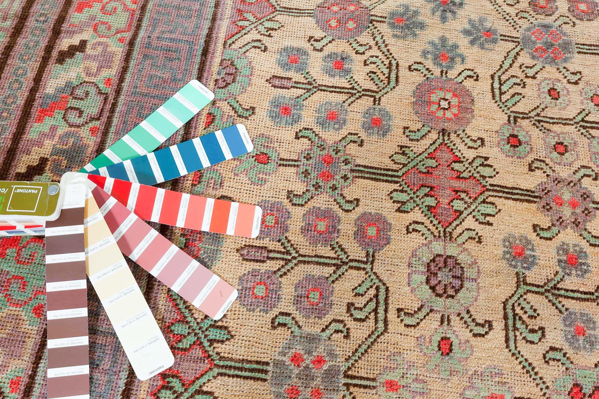 Afghan Vintage Samarkand 'Khotan' Handmade Wool Rug For Sale