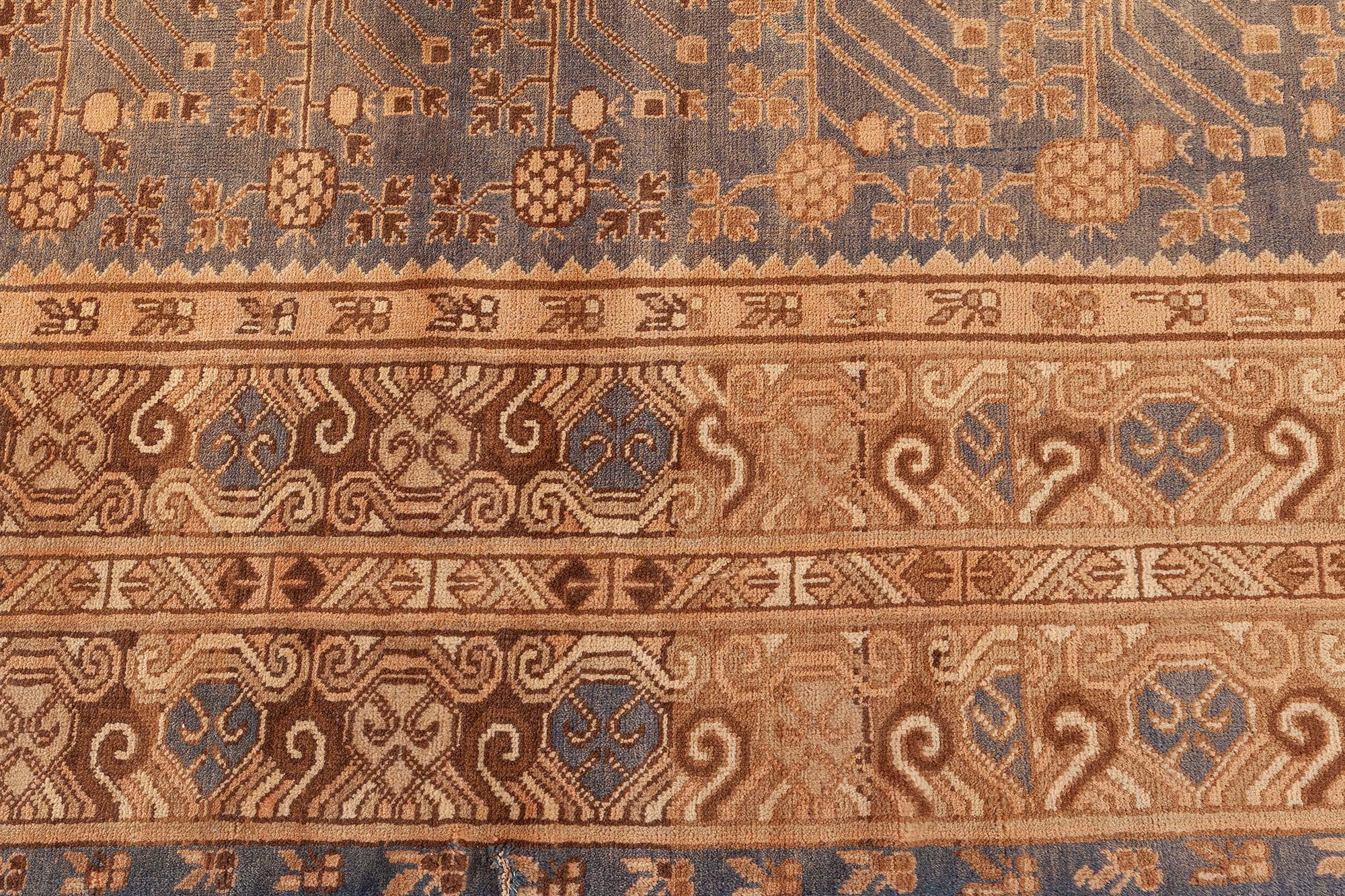Afghan Vintage Samarkand (Khotan) Handmade Wool Rug For Sale
