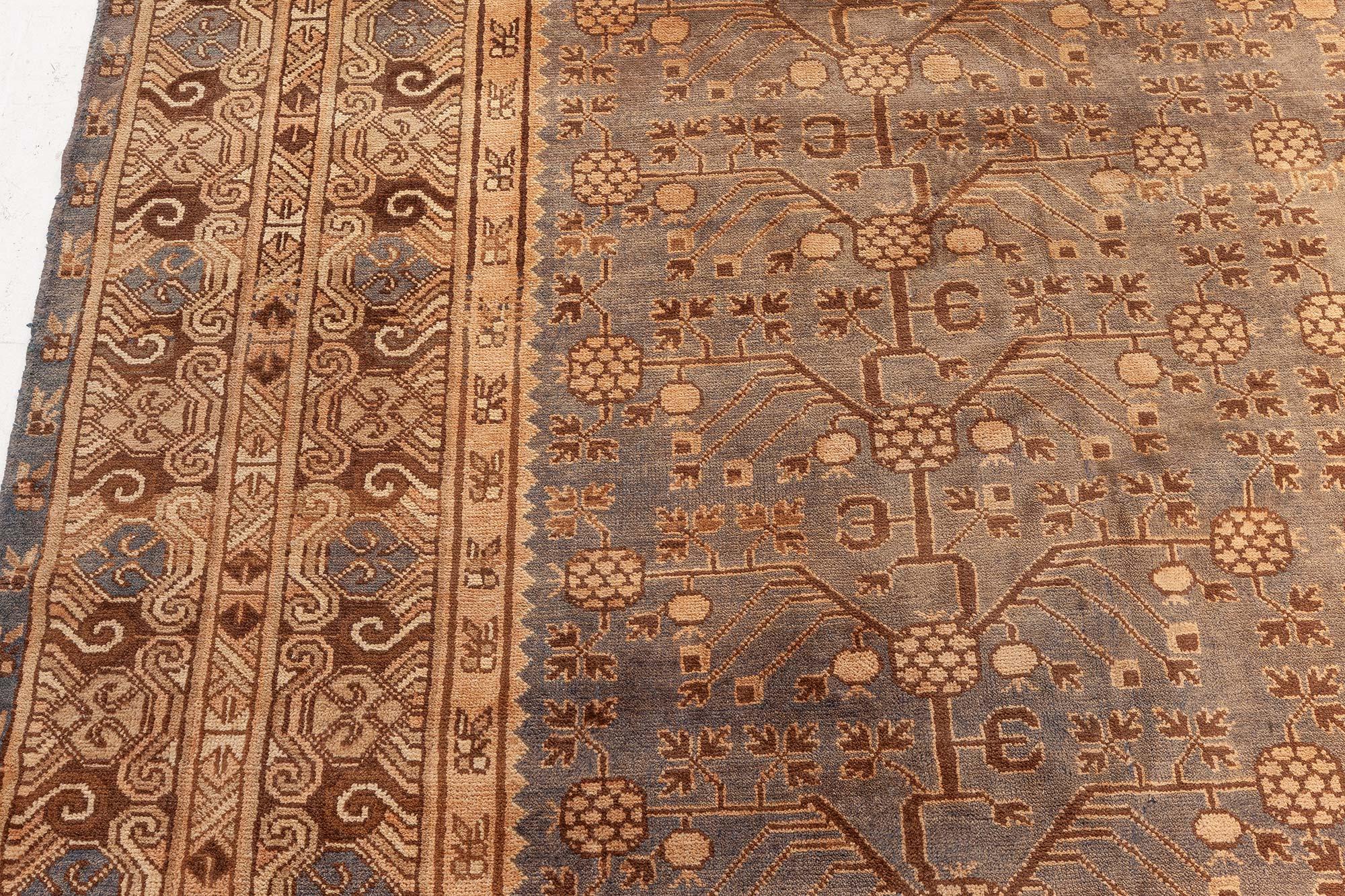 Hand-Woven Vintage Samarkand (Khotan) Handmade Wool Rug For Sale