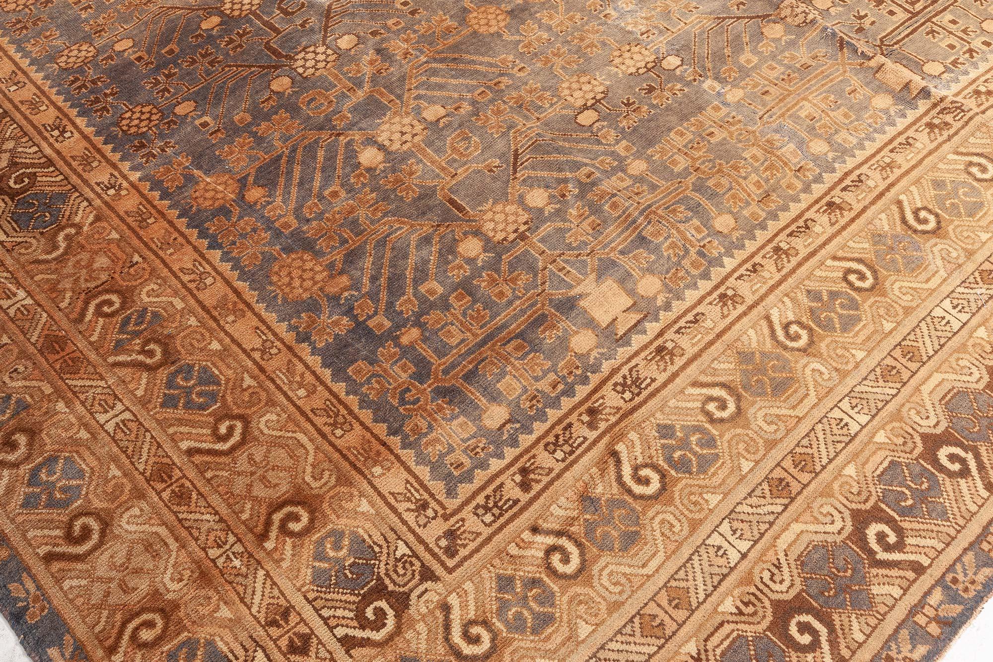 20th Century Vintage Samarkand (Khotan) Handmade Wool Rug For Sale