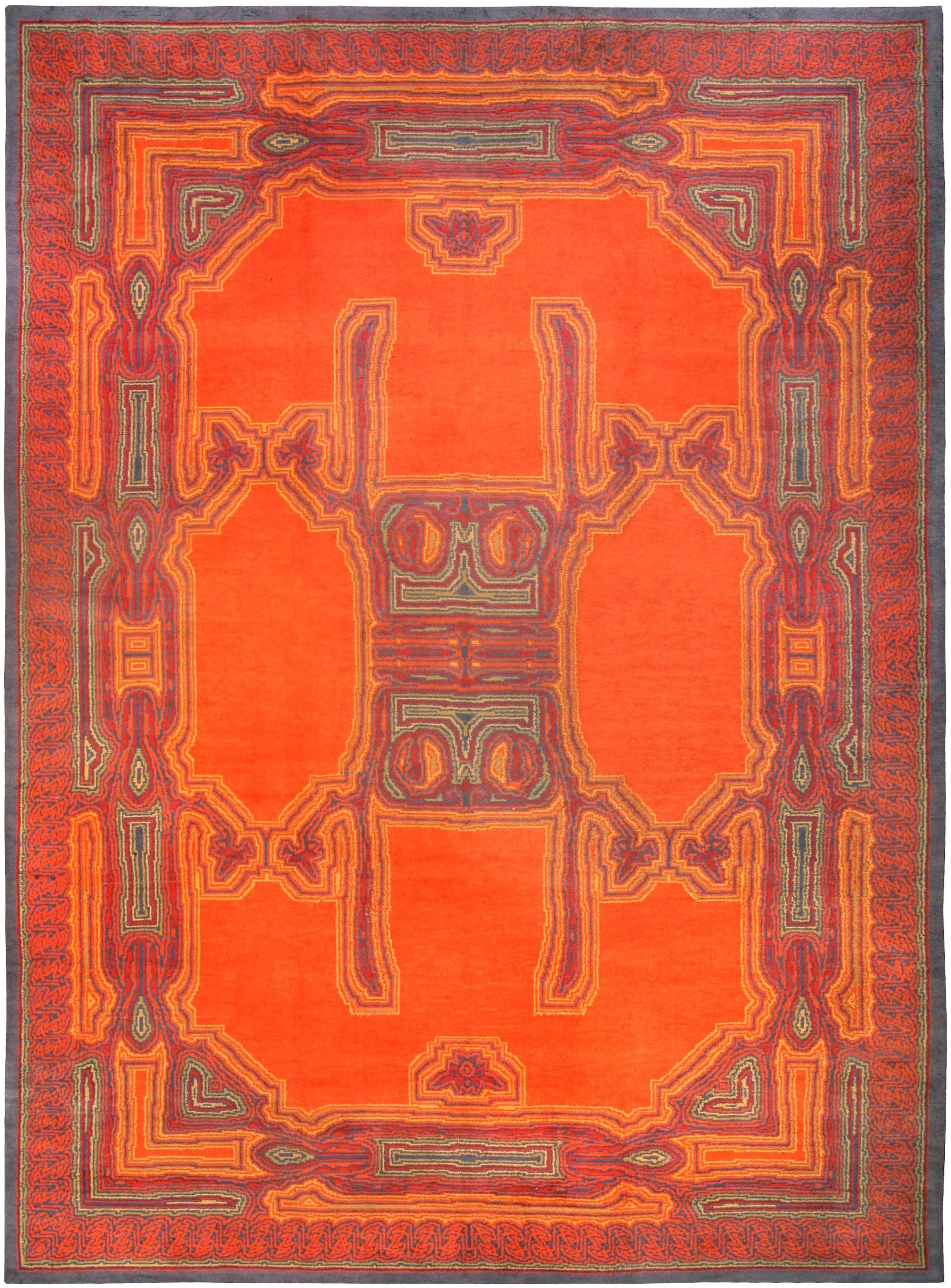 Doris Leslie Blau Collection Viennese Art Deco Red Handmade Wool Rug
