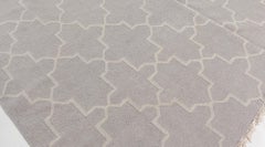 Doris Leslie Blau Dhurrie Vintage Light Gray - Handmade Carpet