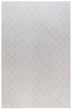Doris Leslie Blau Dhurrie Vintage Hellgrau – Handgefertigter Teppich