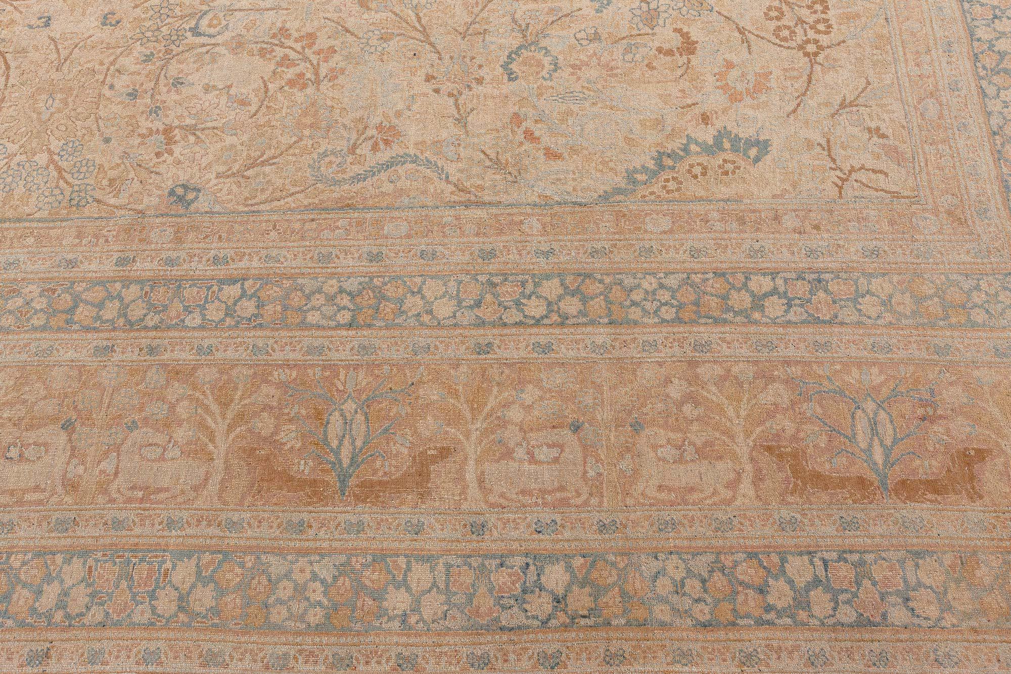 Doris Leslie Blau Alfombra persa antigua hecha a mano Meshad de principios del siglo XX Persa en venta
