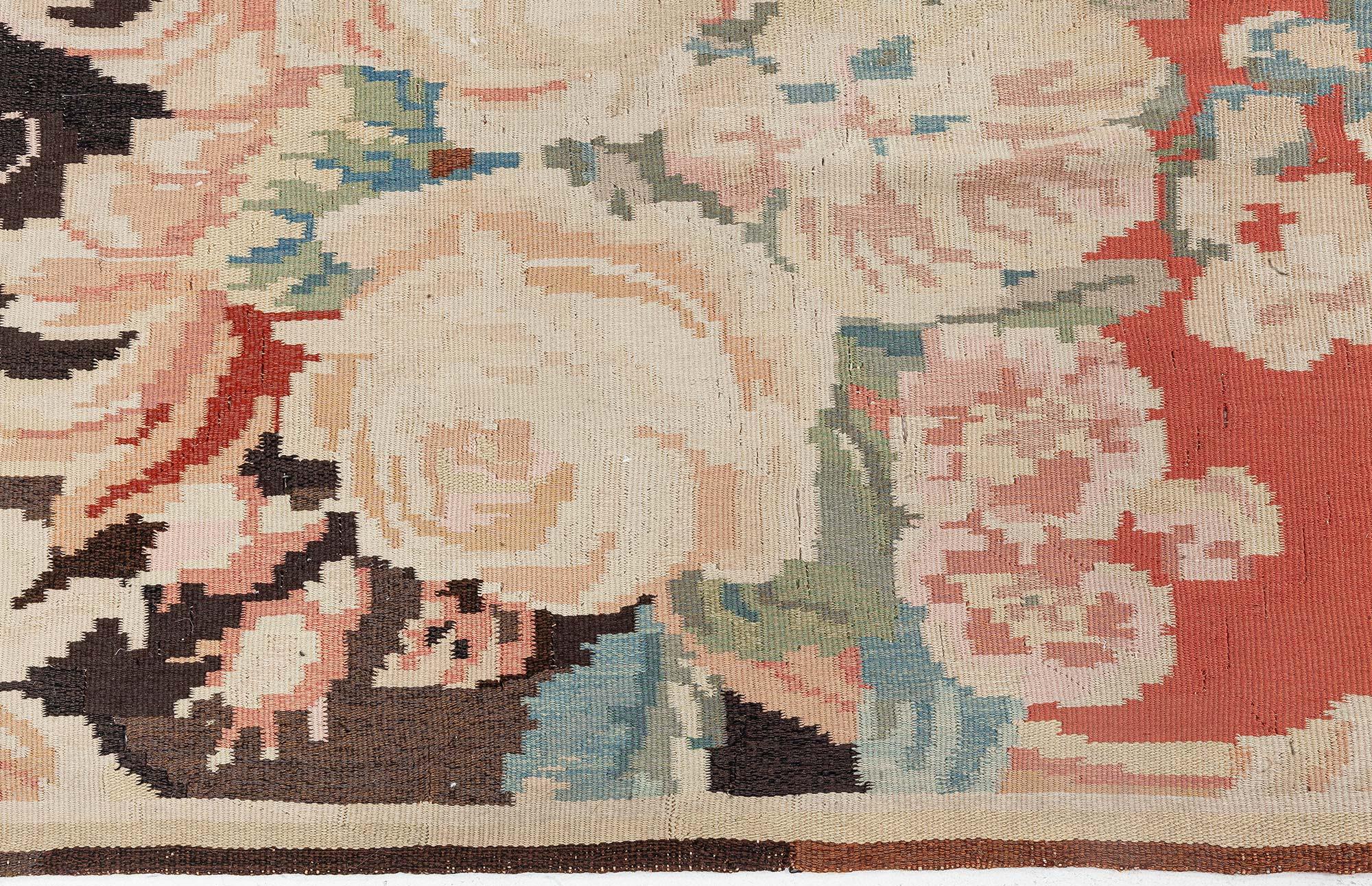 Hand-Knotted Doris Leslie Blau Early 20th Century Bessarabian Floral Handmade Rug For Sale