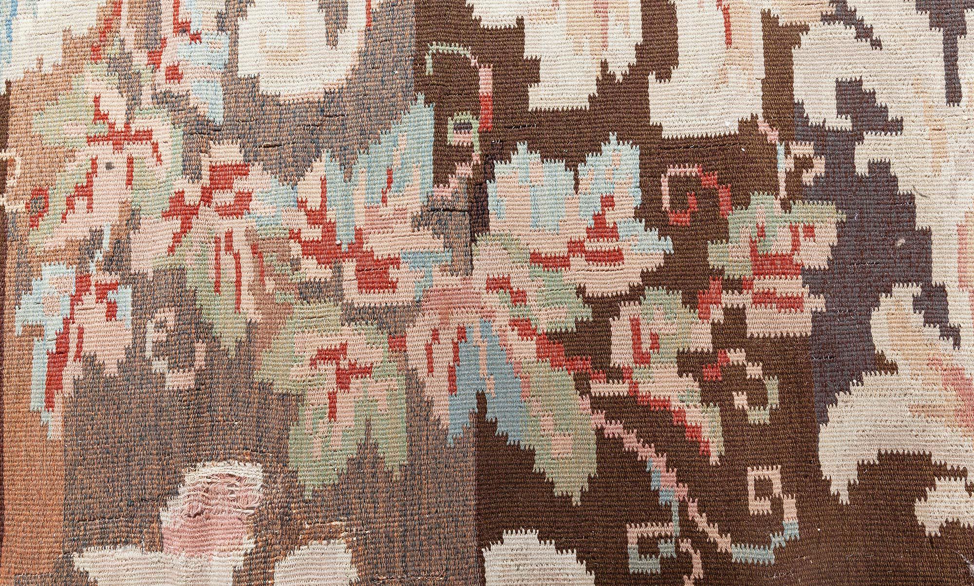 Wool Doris Leslie Blau Early 20th Century Bessarabian Floral Handmade Rug For Sale