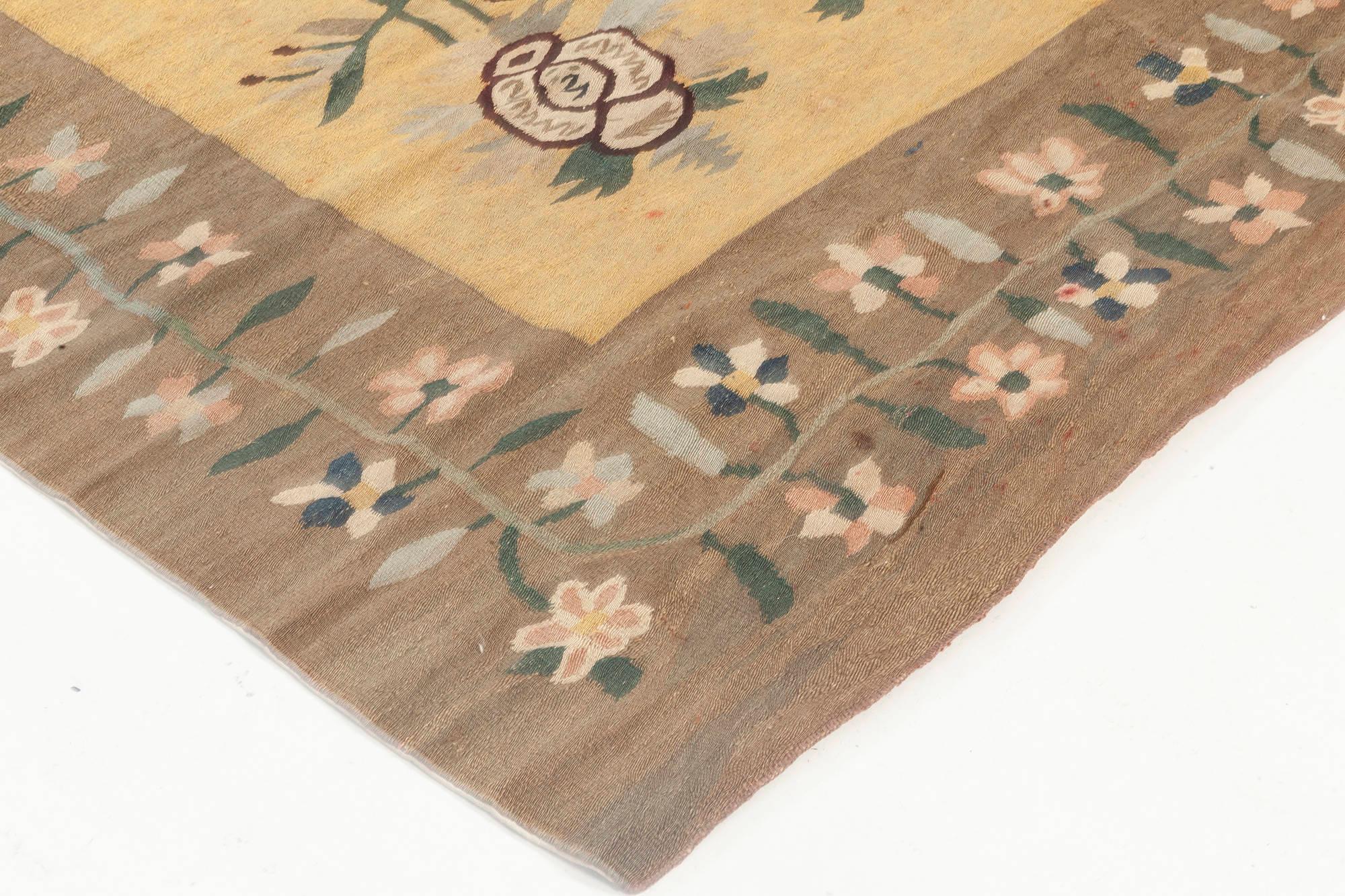 Wool Doris Leslie Blau Early 20th Century Bessarabian Floral Rug For Sale