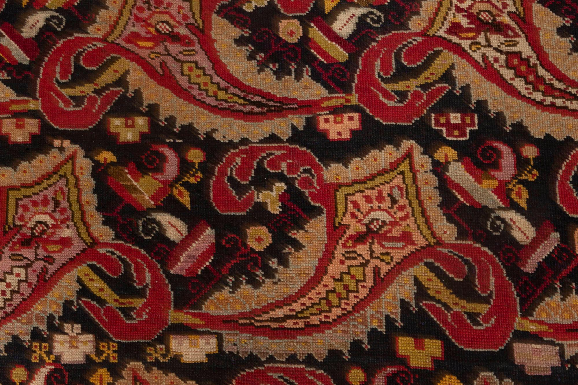 Antico tappeto Karabagh caucasico degli anni '20 con disegno Paisley
Dimensioni: 7'3