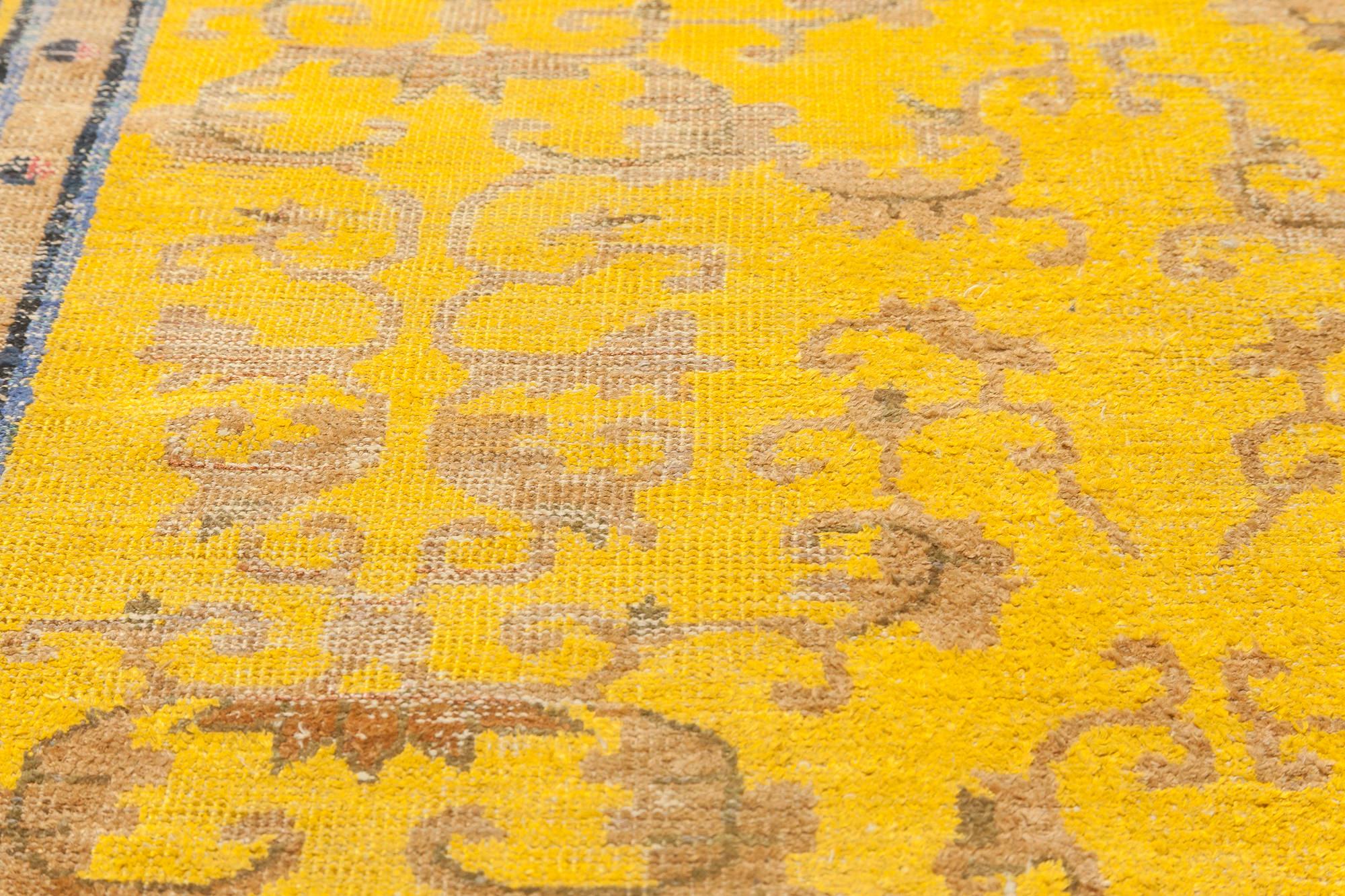 Chinois Tapis chinois jaune fait main Doris Leslie Blau début du 20e siècle en vente