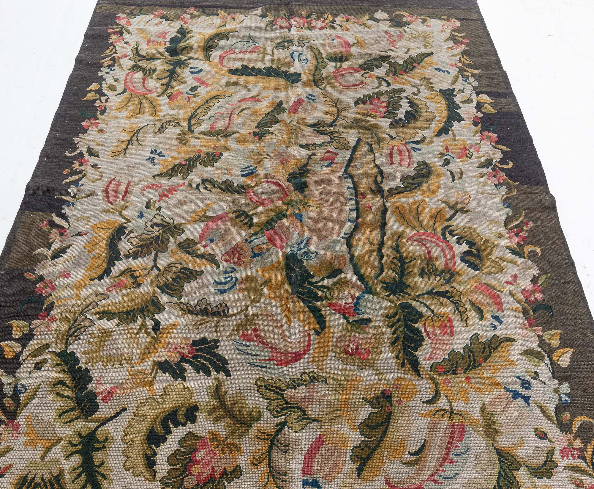 Tapisserie à l'aiguille Doris Leslie Blau Tapis à aiguilles anglais du début du 20e siècle en vente