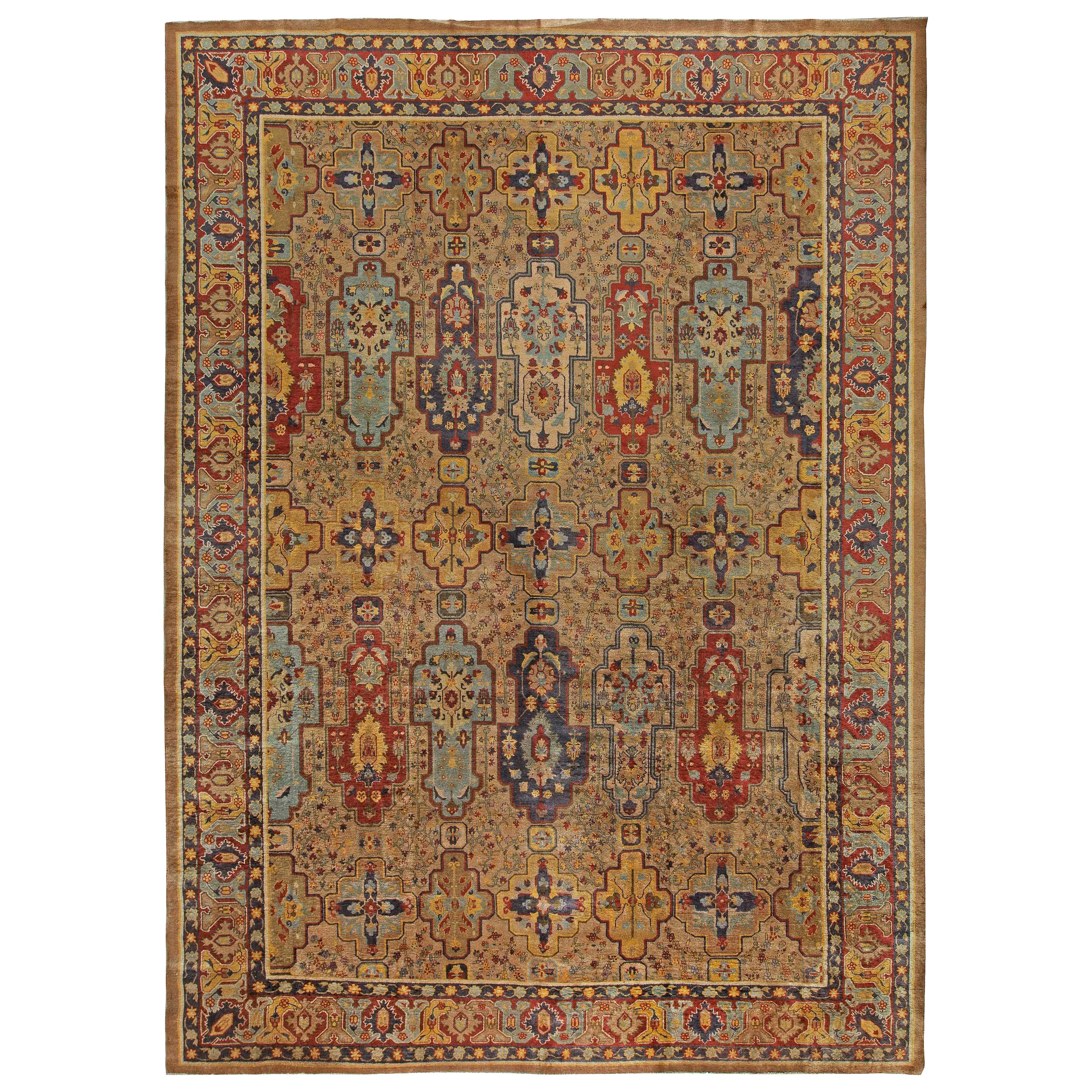 Doris Leslie Blau Early 20th Century Indian Handmade Wool Carpet