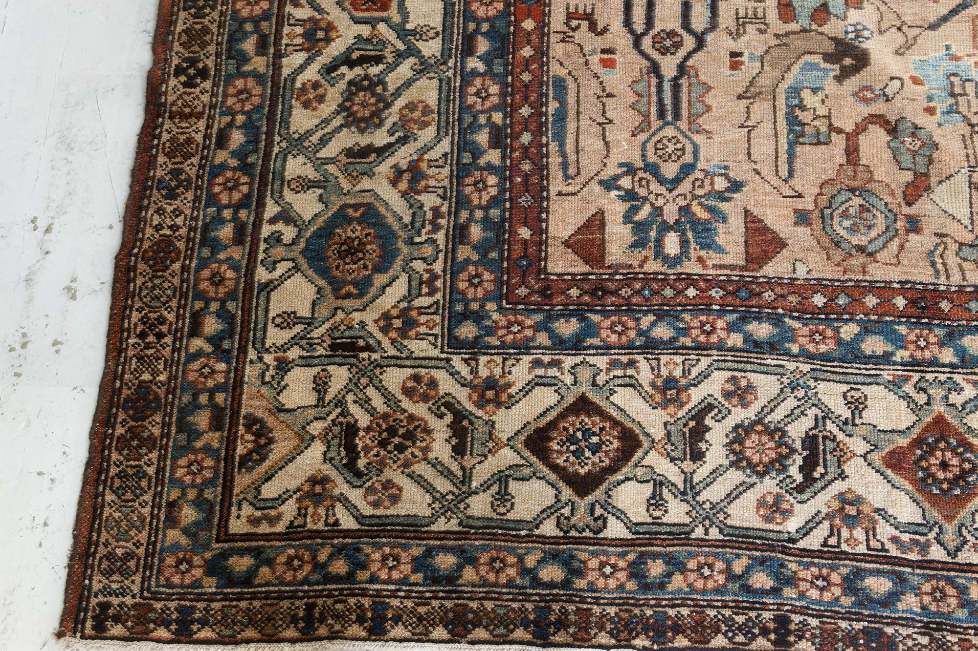 Doris Leslie Blauer persischer Bakhtiari-Teppich des frühen 20. Jahrhunderts (Wolle) im Angebot