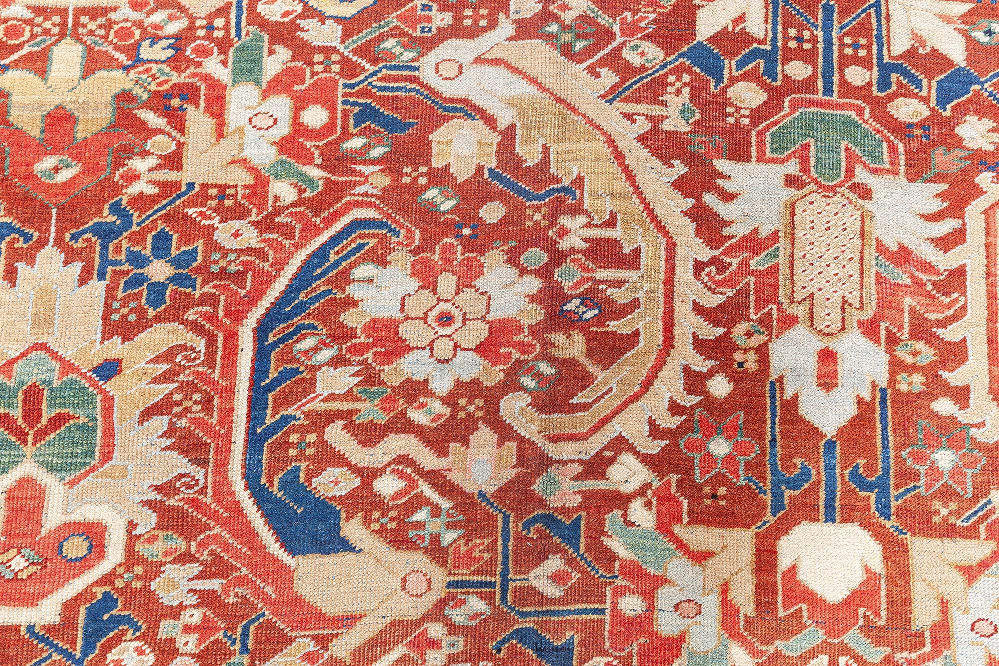 Tessuto a mano Doris Leslie Blau Tappeto di lana persiano Heriz tessuto a mano dell'inizio del XX secolo in vendita