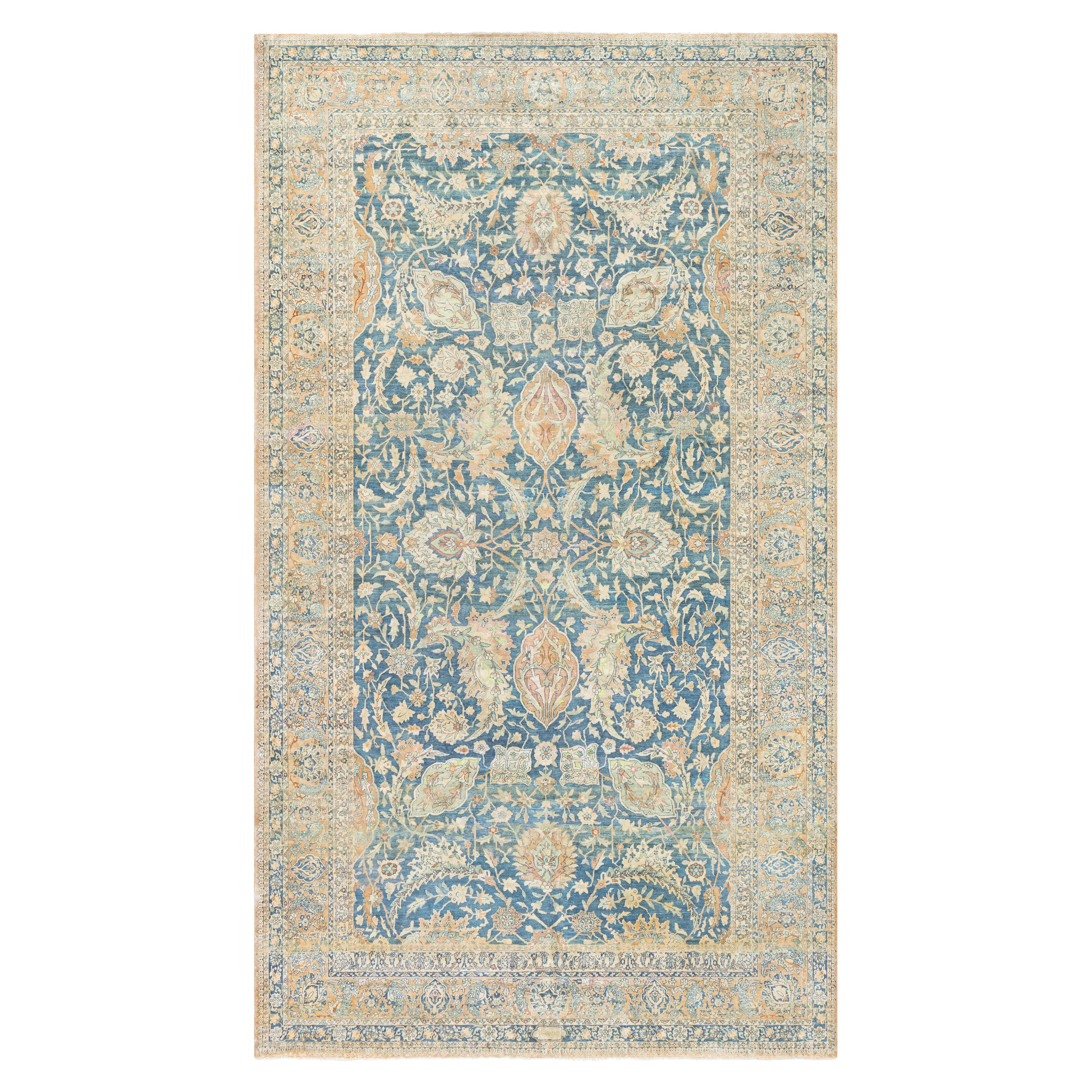 Doris Leslie Blau Alfombra persa de lana Kirman de principios del siglo XX en venta
