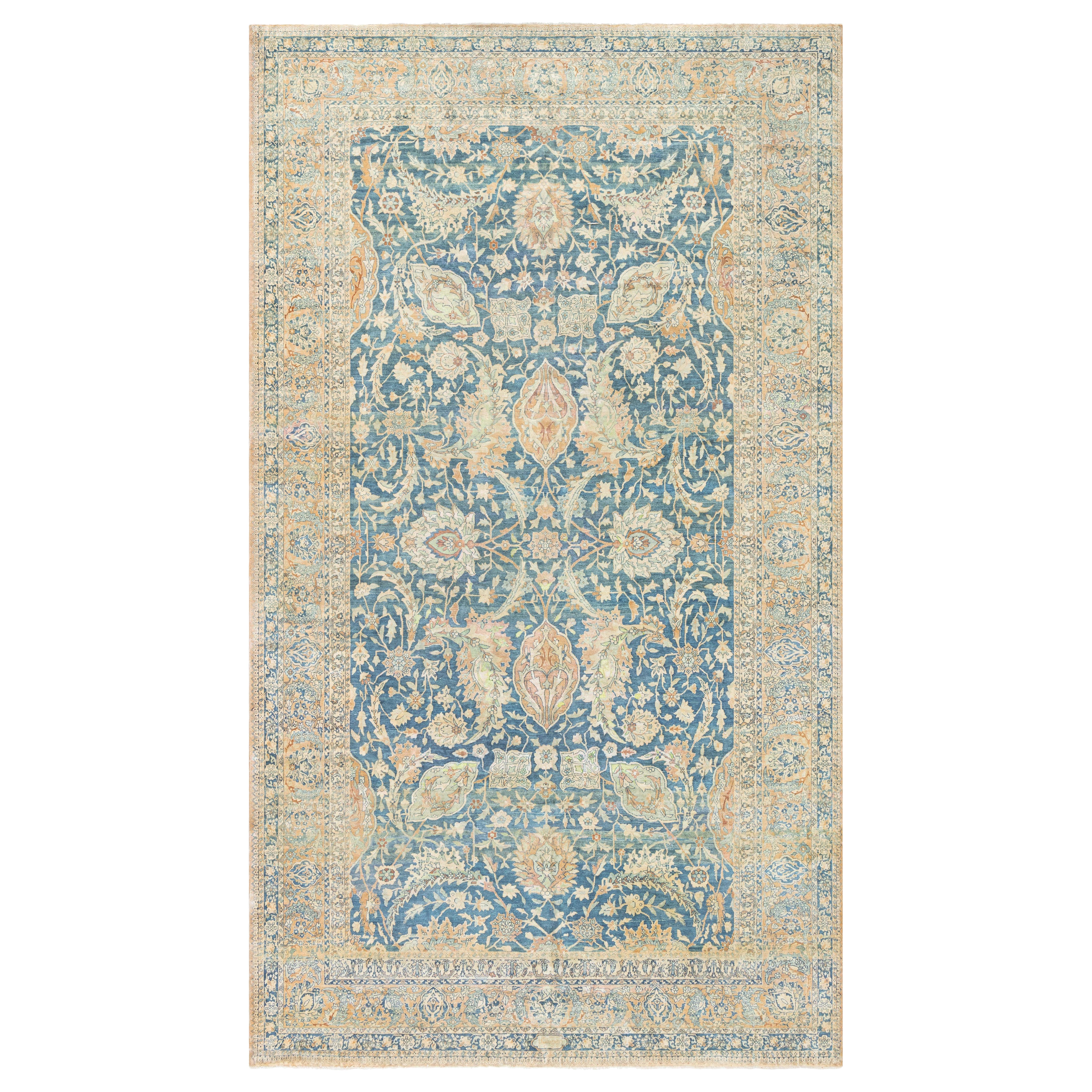 Doris Leslie Blau Alfombra persa de lana Kirman de principios del siglo XX