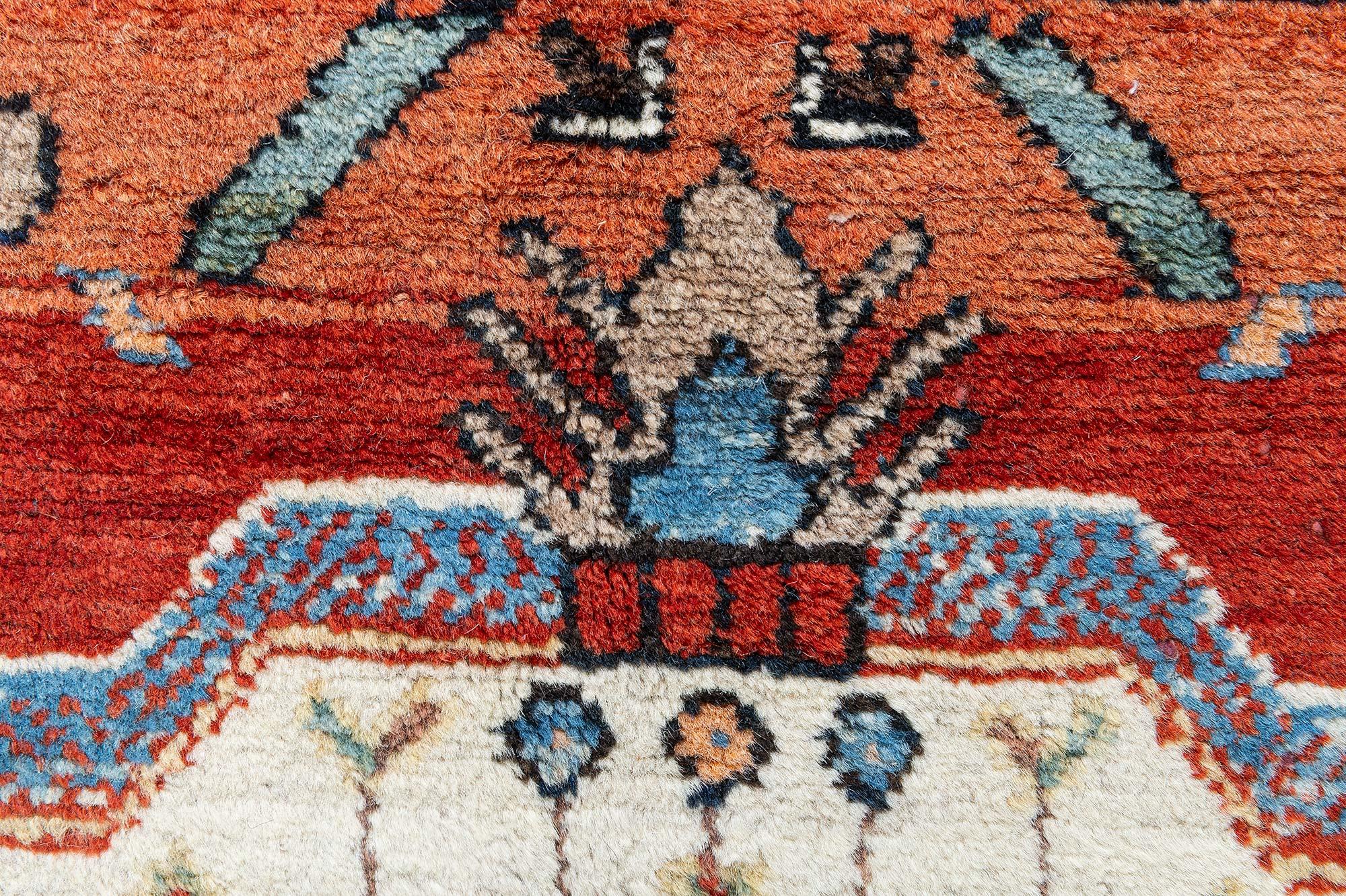 Doris Leslie Blauer persischer Malayer-Teppich des frühen 20. Jahrhunderts, handgefertigt im Angebot 4