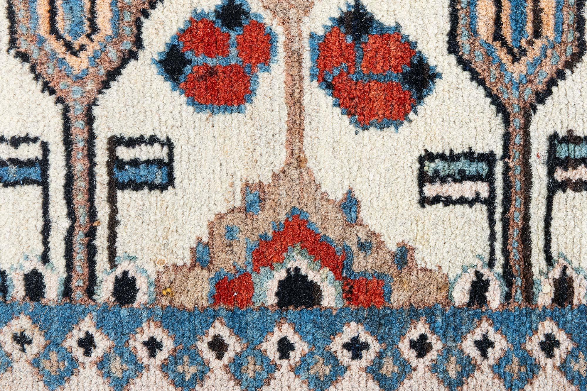Doris Leslie Blauer persischer Malayer-Teppich des frühen 20. Jahrhunderts, handgefertigt (Persisch) im Angebot