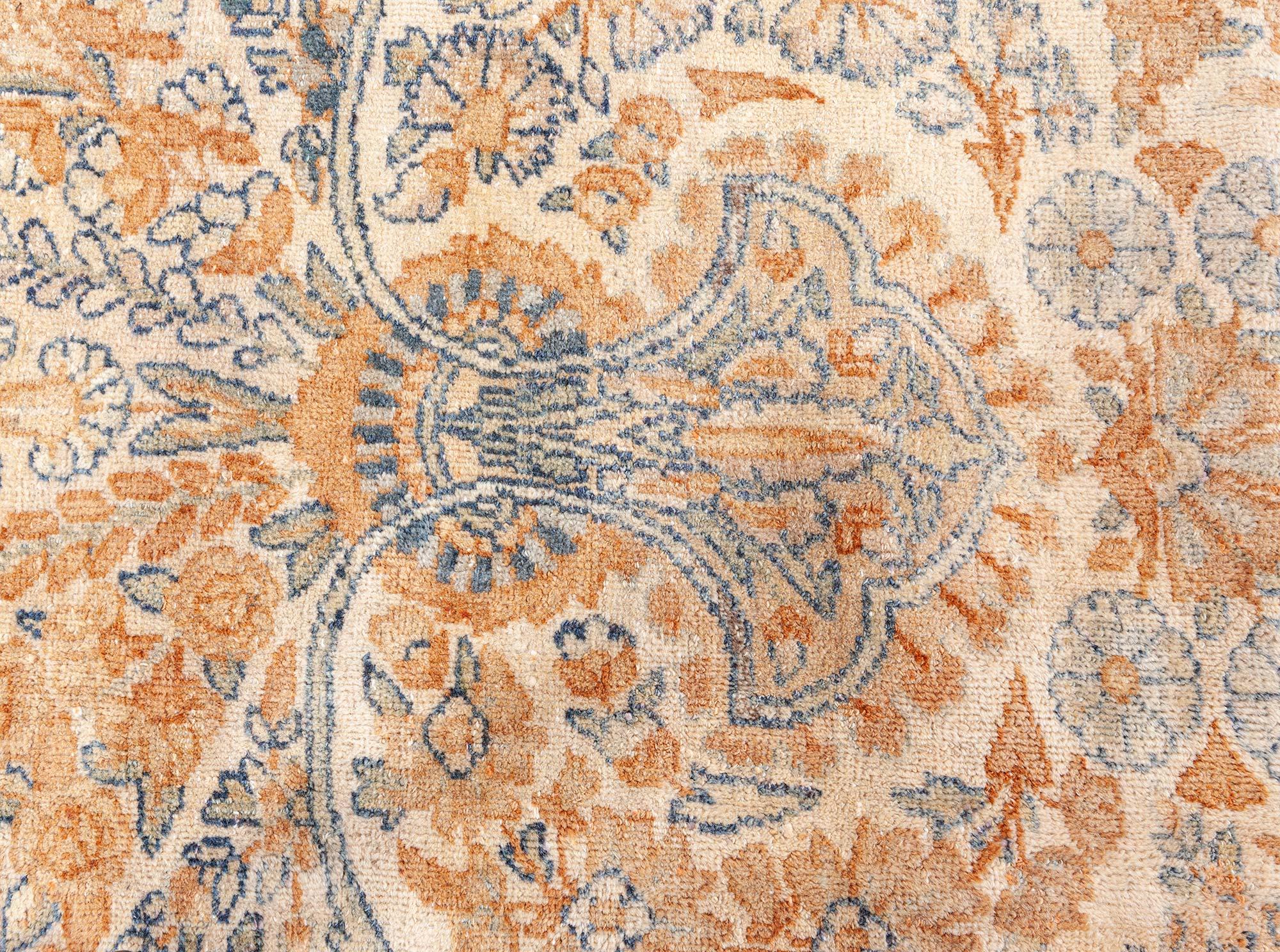 Hand-Woven Doris Leslie Blau Early 20th Century Persian Tabriz Botanic Handmade Wool Rug For Sale