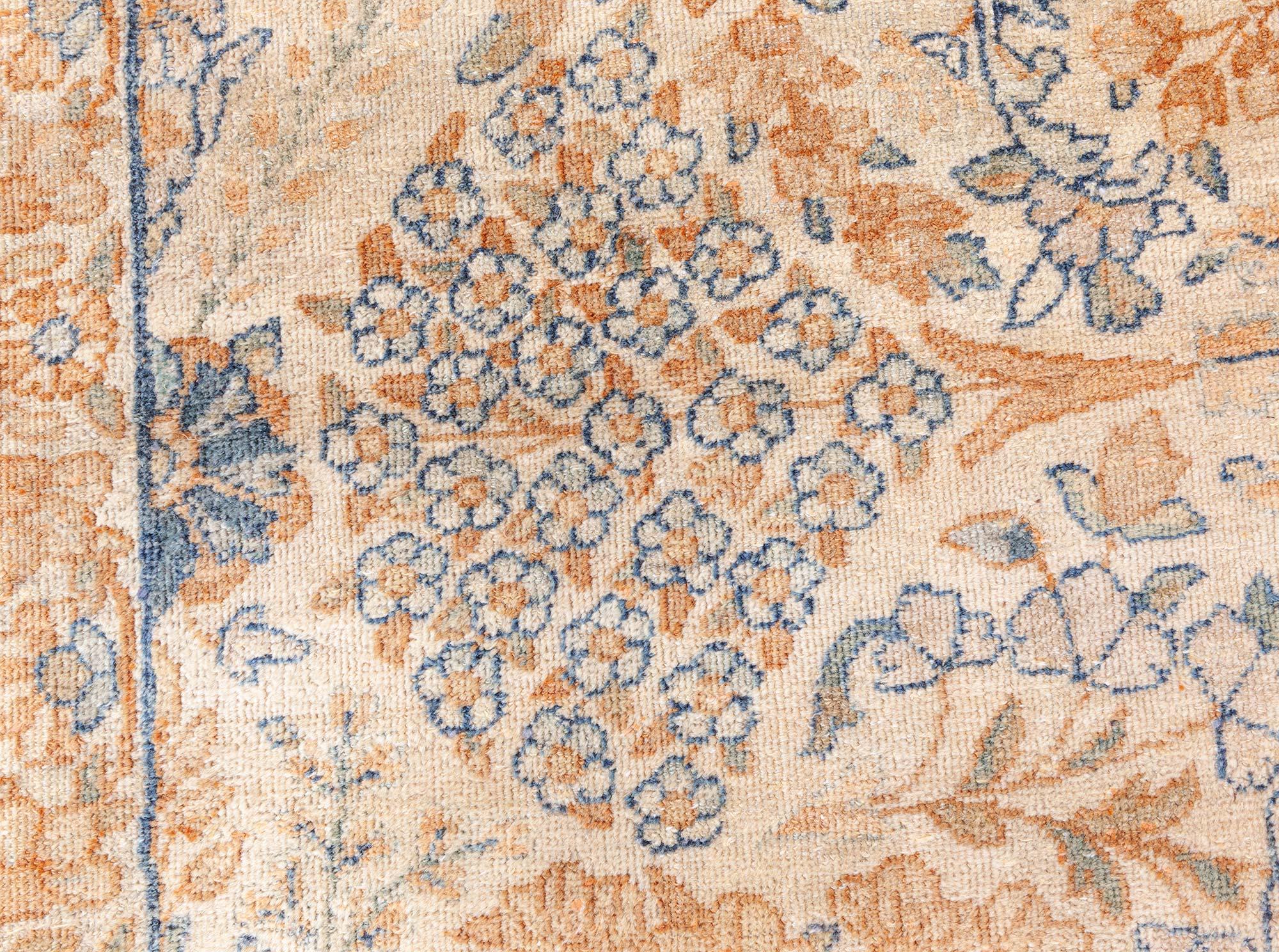 Doris Leslie Blau Early 20th Century Persian Tabriz Botanic Handmade Wool Rug For Sale 4