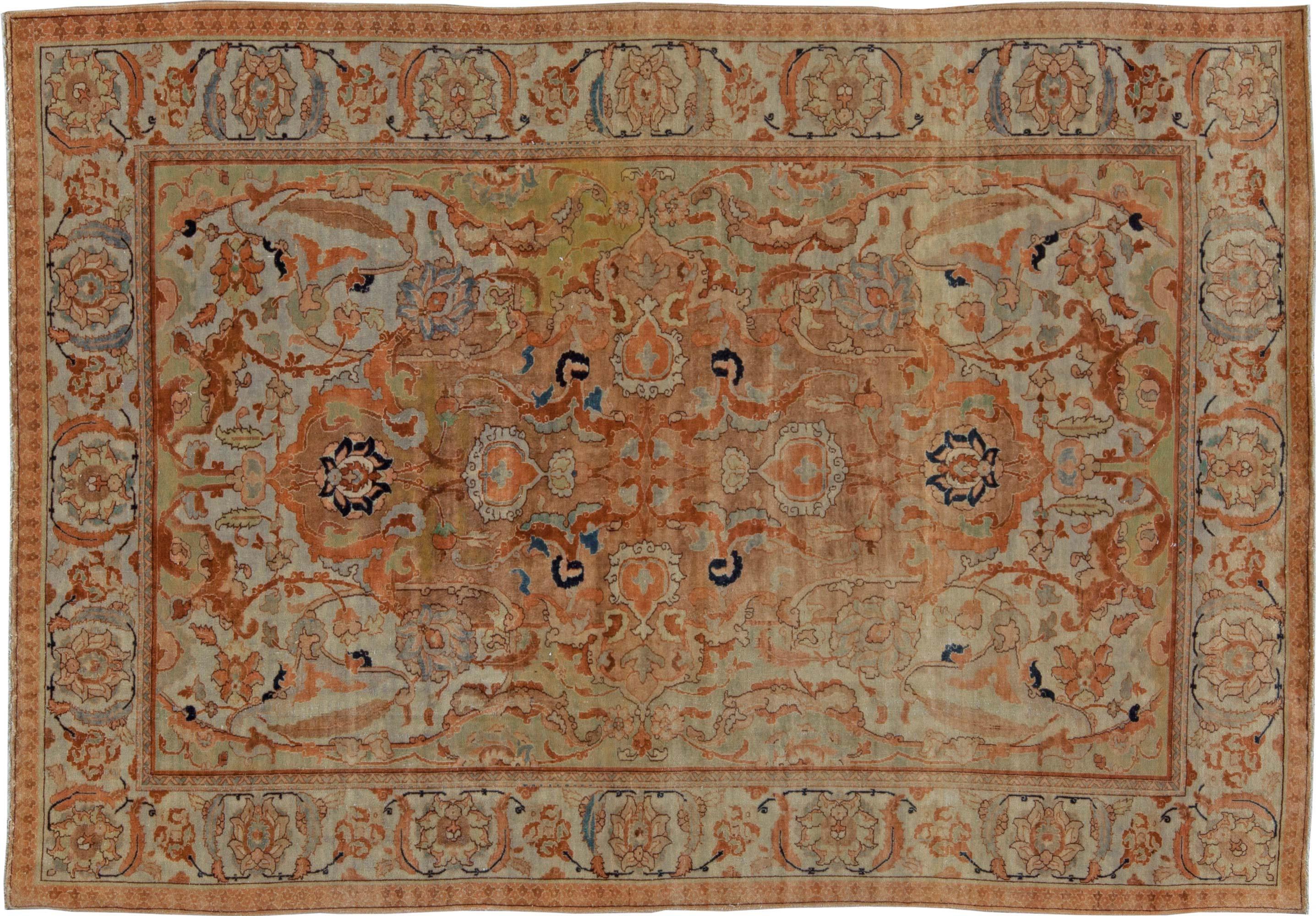 Doris Leslie Blau Early 20th Century Persian Tabriz Botanic Rug In Good Condition For Sale In New York, NY
