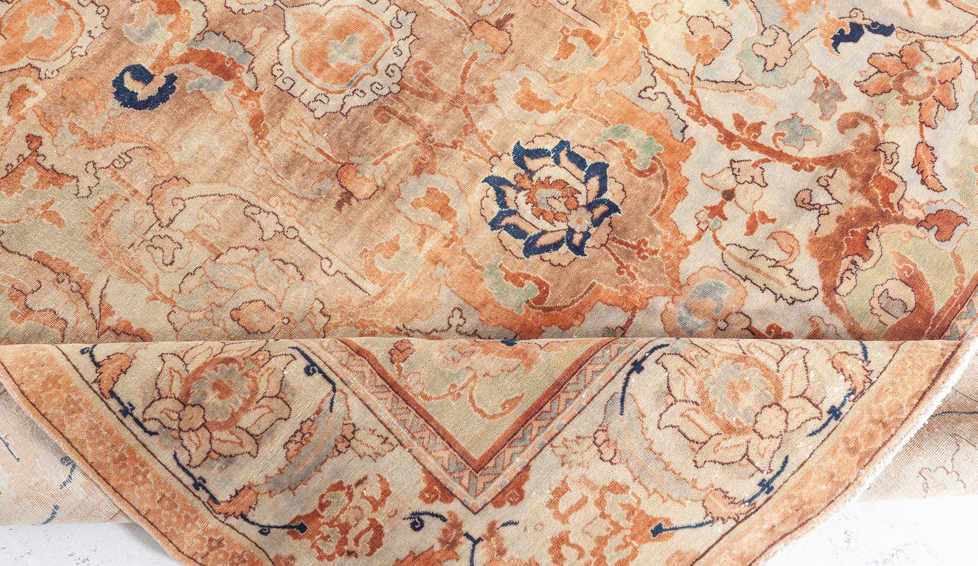 Wool Doris Leslie Blau Early 20th Century Persian Tabriz Botanic Rug For Sale