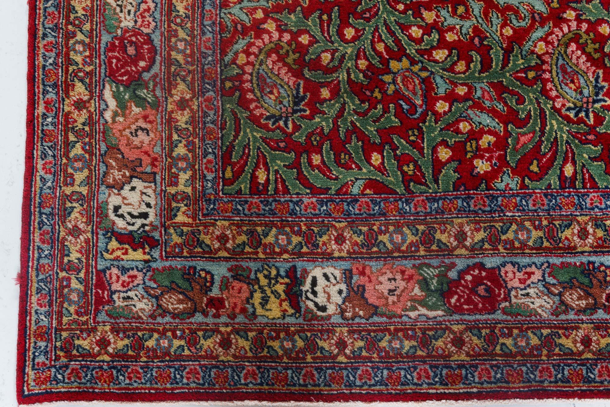 Early 20th century Persian Tabriz red handmade wool carpet
Size: 6'7