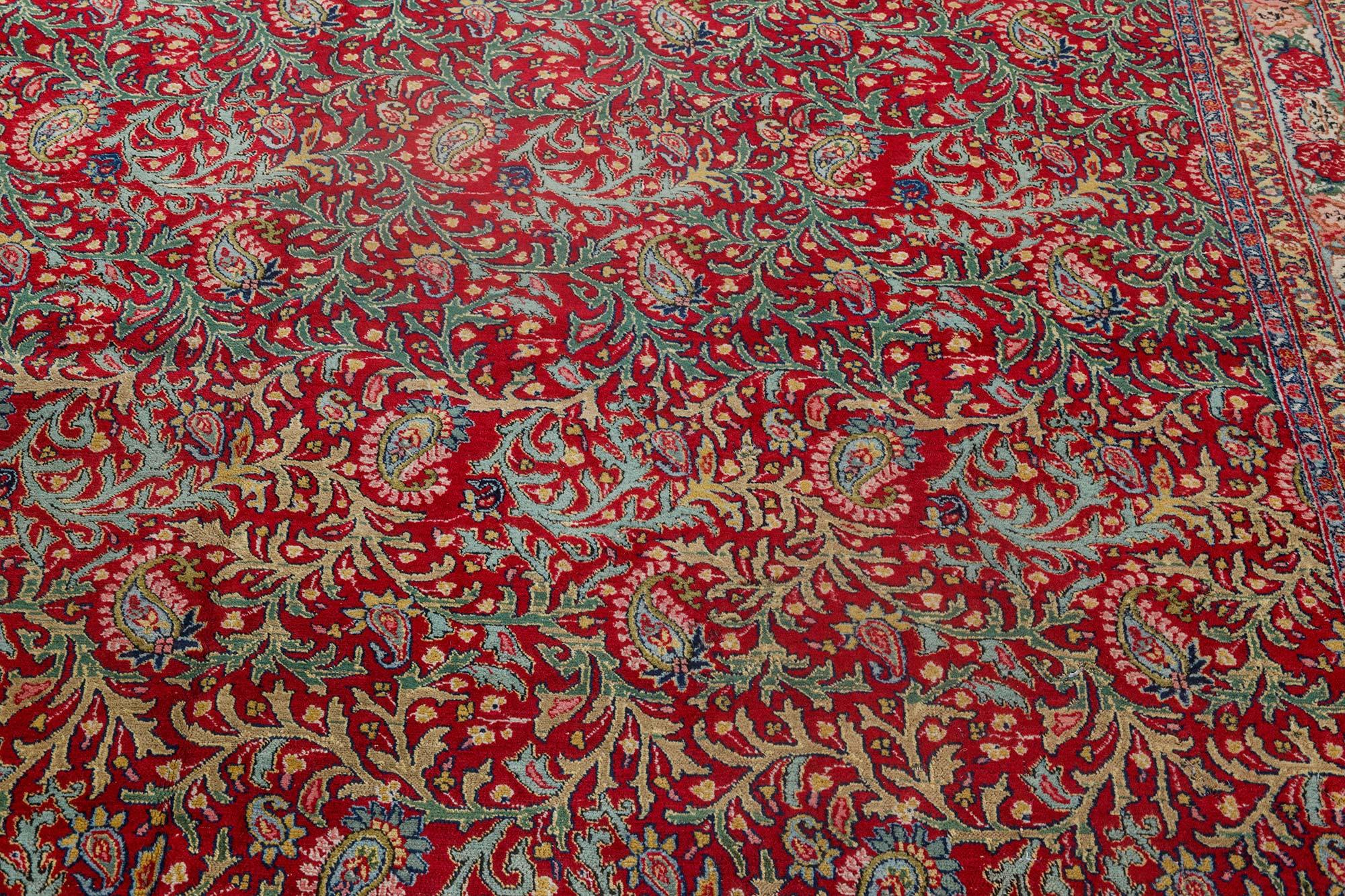 Hand-Knotted Doris Leslie Blau Early 20th Century Persian Tabriz Handmade Wool Rug For Sale