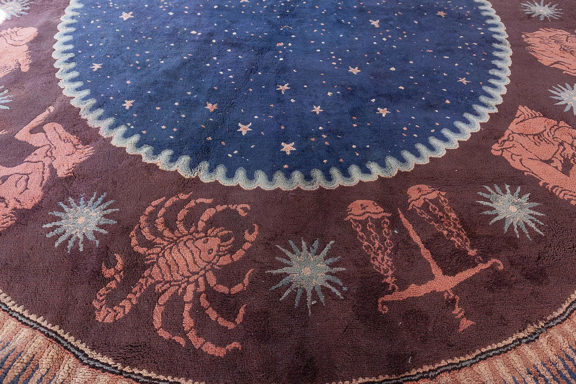 Doris Leslie Blau Early 20th Century Round French Art Deco Rug by Paul Follot For Sale 4