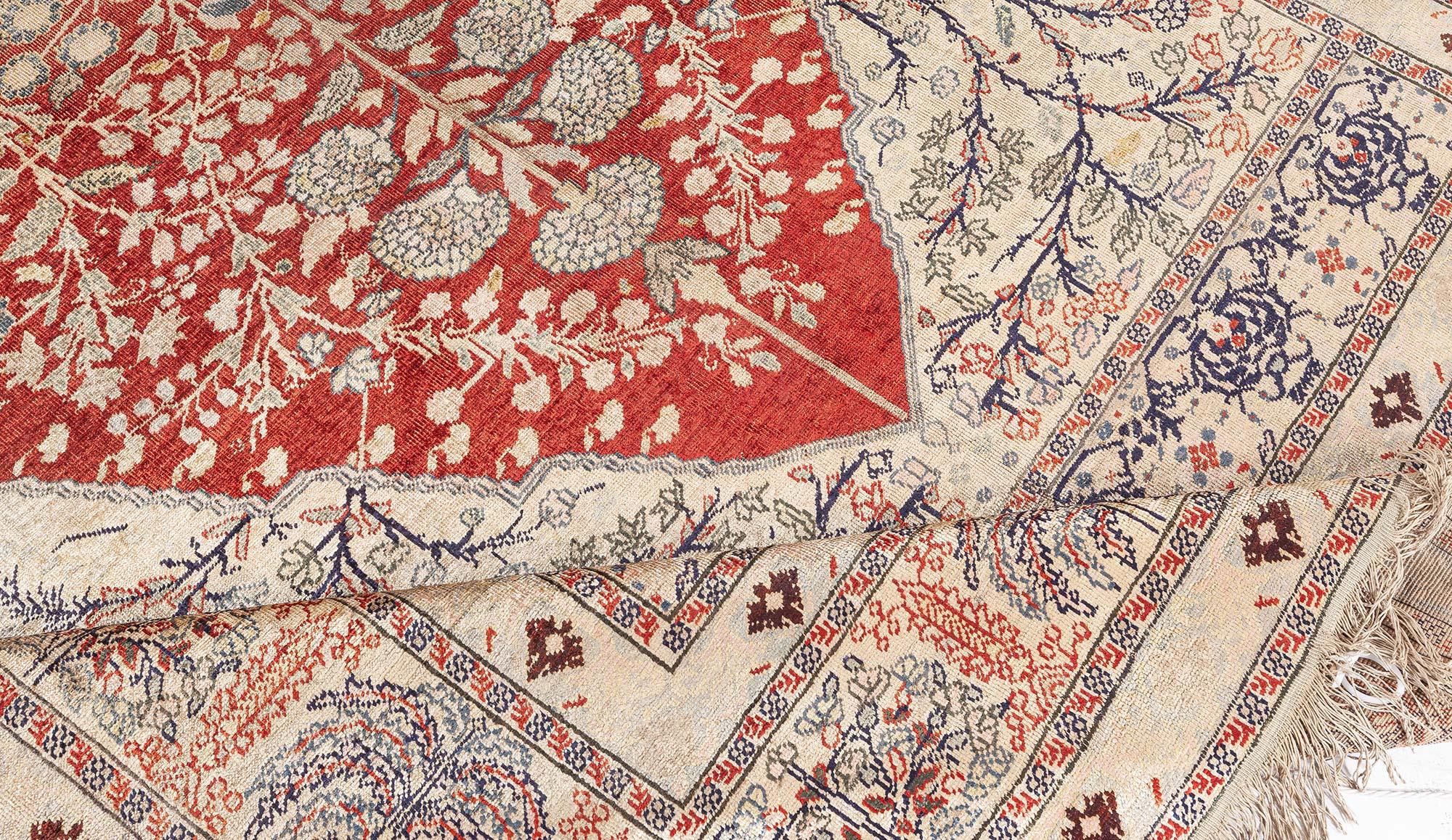 Hand-Knotted Doris Leslie Blau Antique Turkish Silk Prayer Rug For Sale