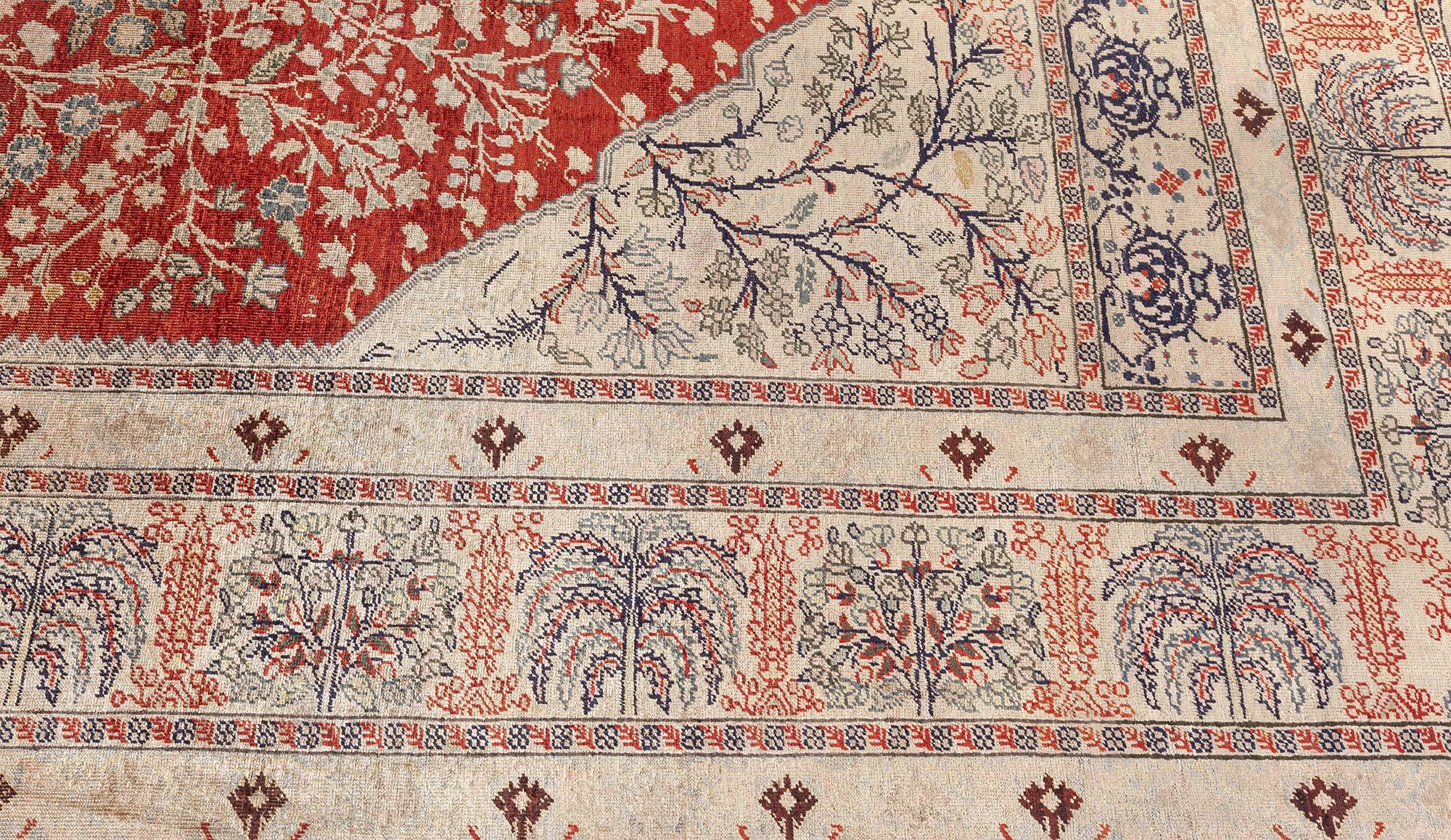 20th Century Doris Leslie Blau Antique Turkish Silk Prayer Rug For Sale