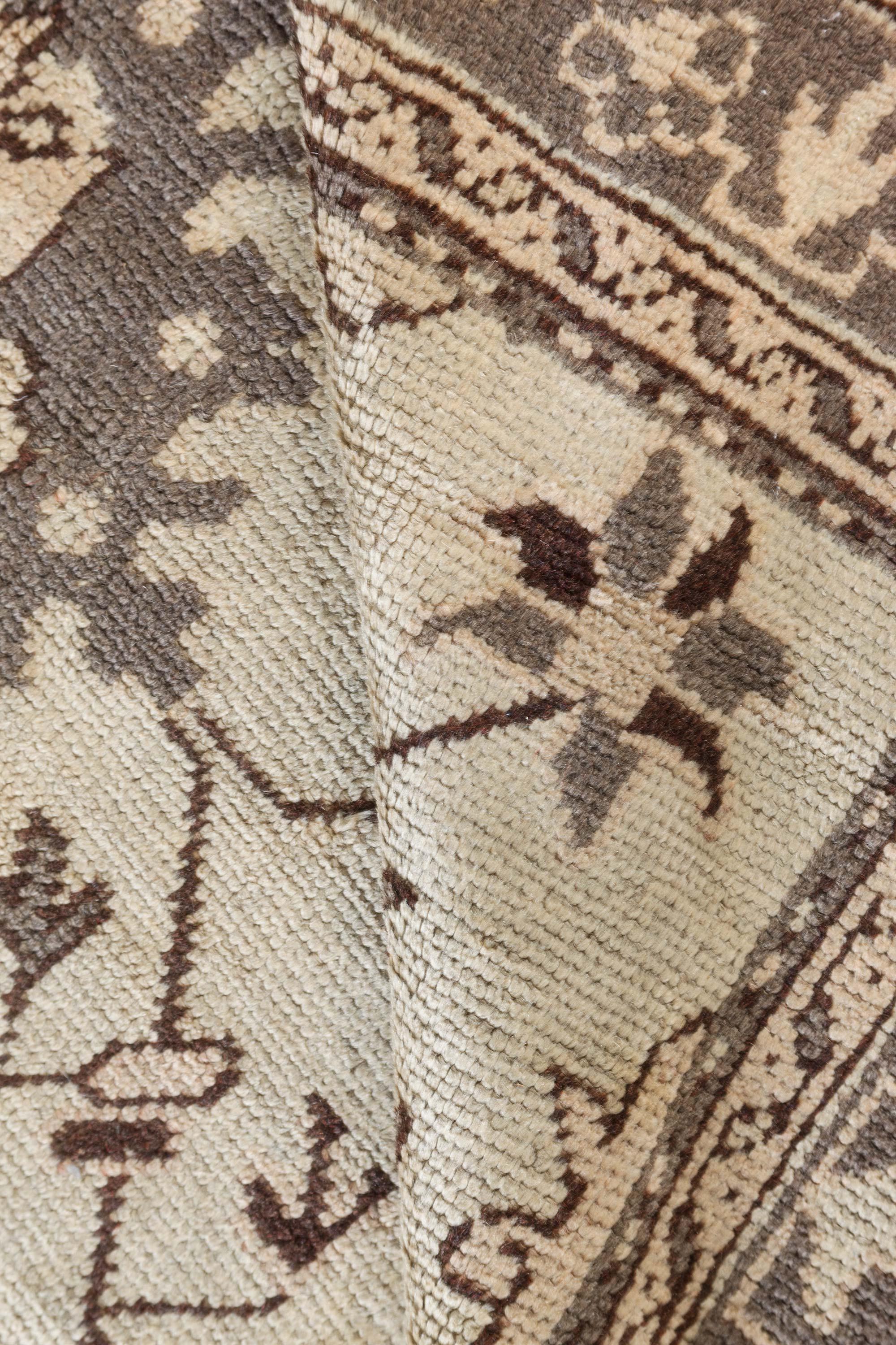 Doris Leslie Blau Antique Turkish Oushak Rug In Good Condition For Sale In New York, NY