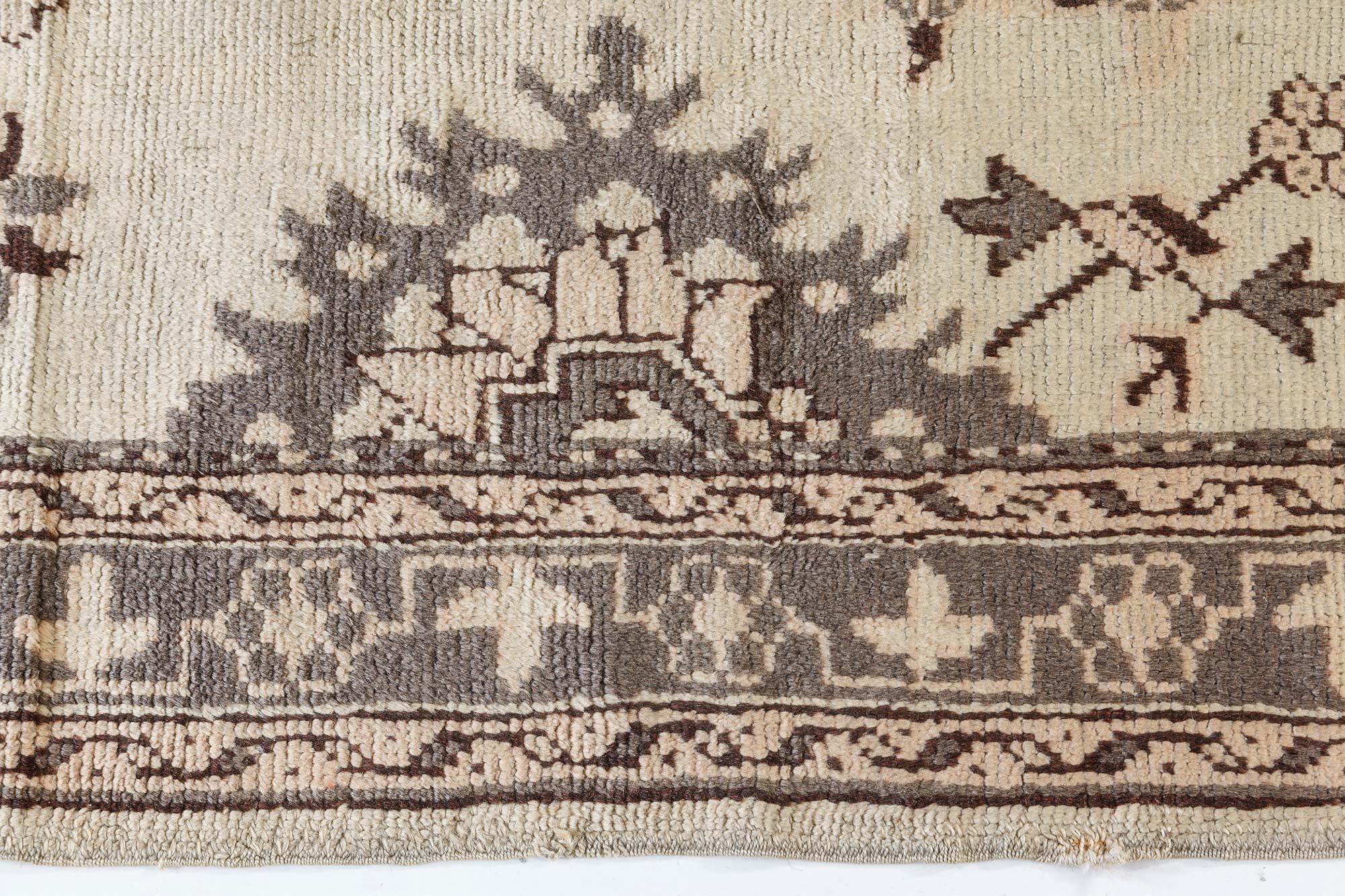 Wool Doris Leslie Blau Antique Turkish Oushak Rug For Sale