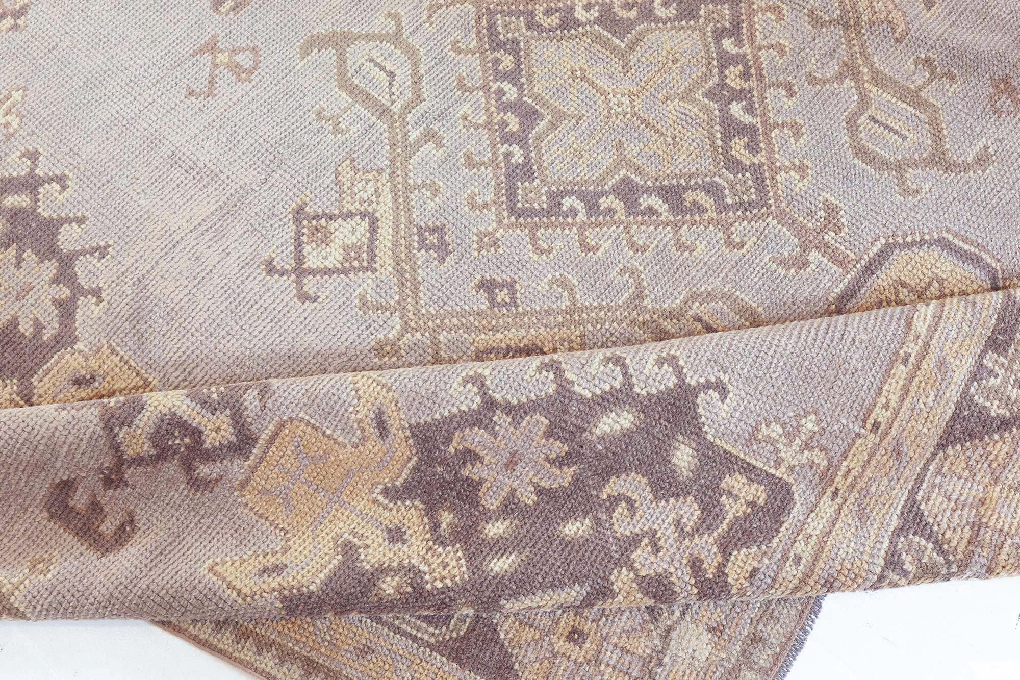 Doris Leslie Blau Antique Turkish Oushak Rug In Good Condition For Sale In New York, NY