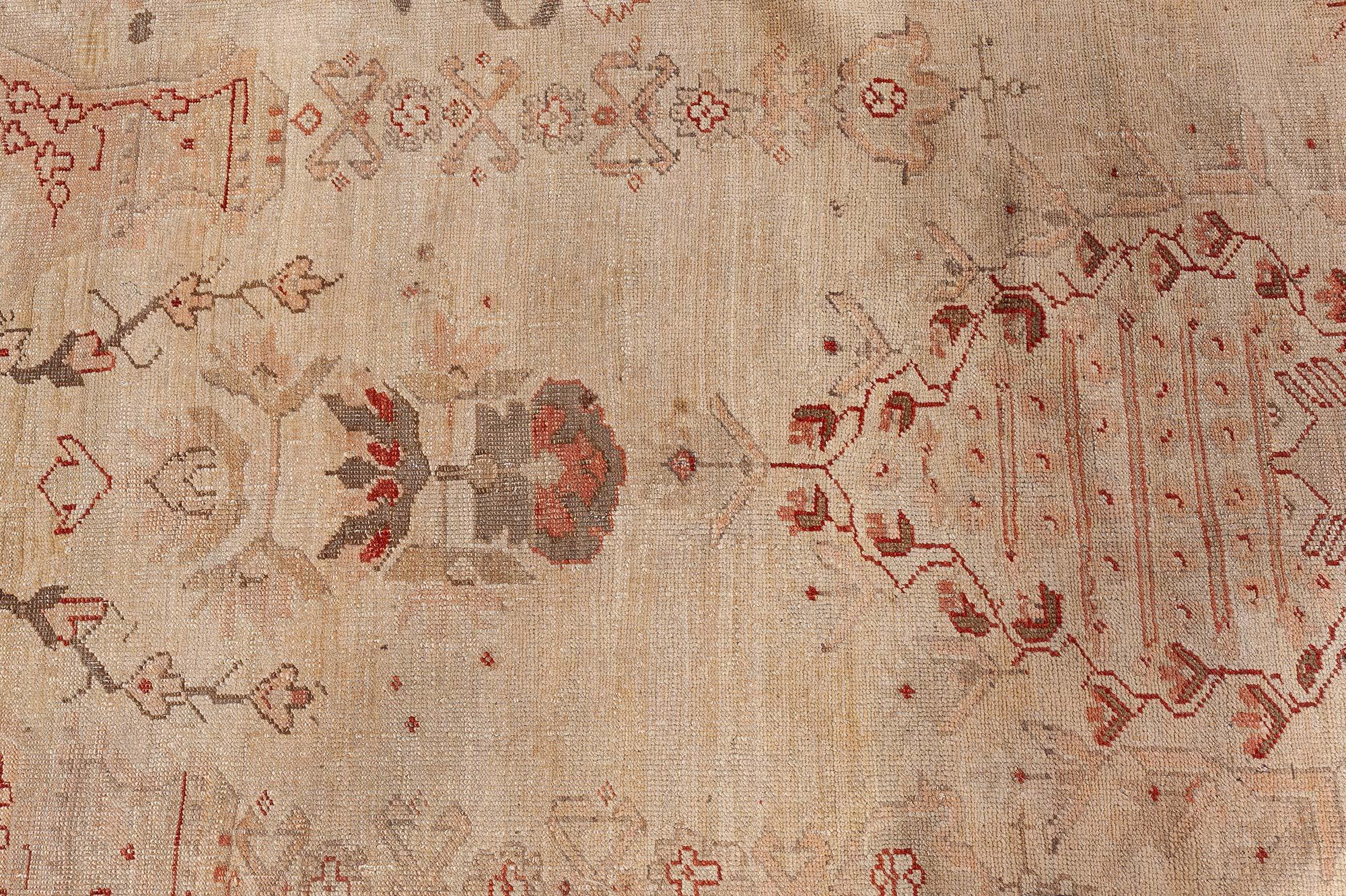 Doris Leslie Blau Antique Turkish Oushak Rug For Sale 1