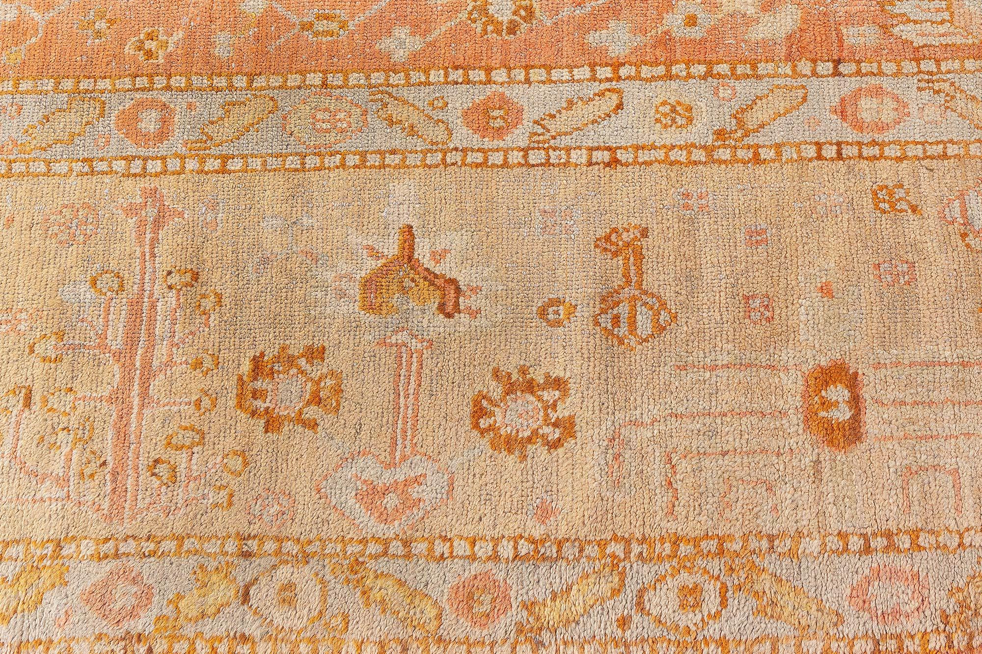 Hand-Knotted Doris Leslie Blau Antique Turkish Oushak Rug For Sale