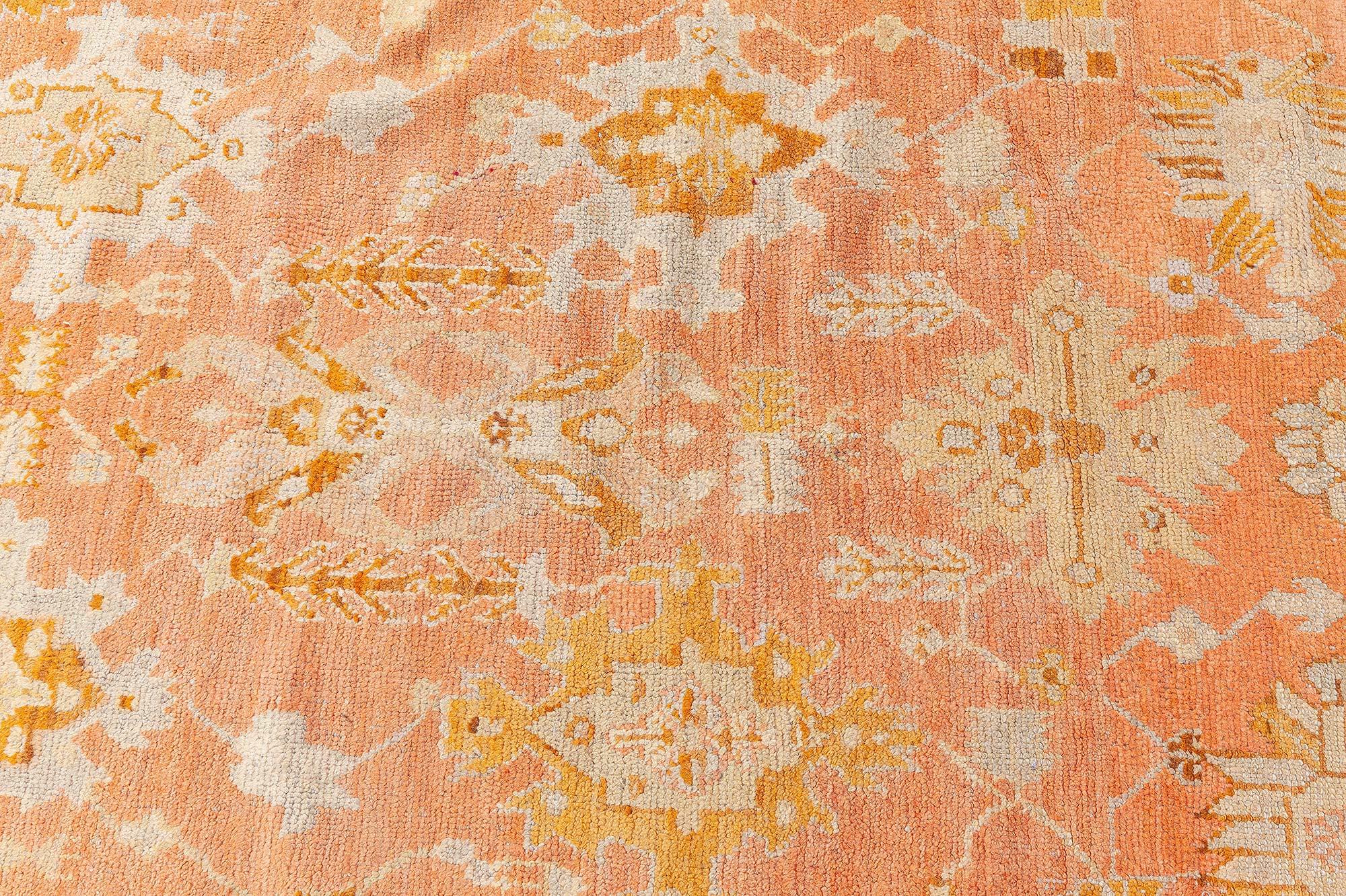 Wool Doris Leslie Blau Antique Turkish Oushak Rug For Sale