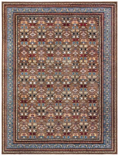 Doris Leslie Blau Elegant Indian Antique Floral Allover Ivory Rug - c. 1900
