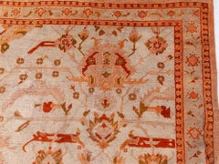 Doris Leslie Blau : superbe tapis turc Oushak ancien, beige clair – vers 1920