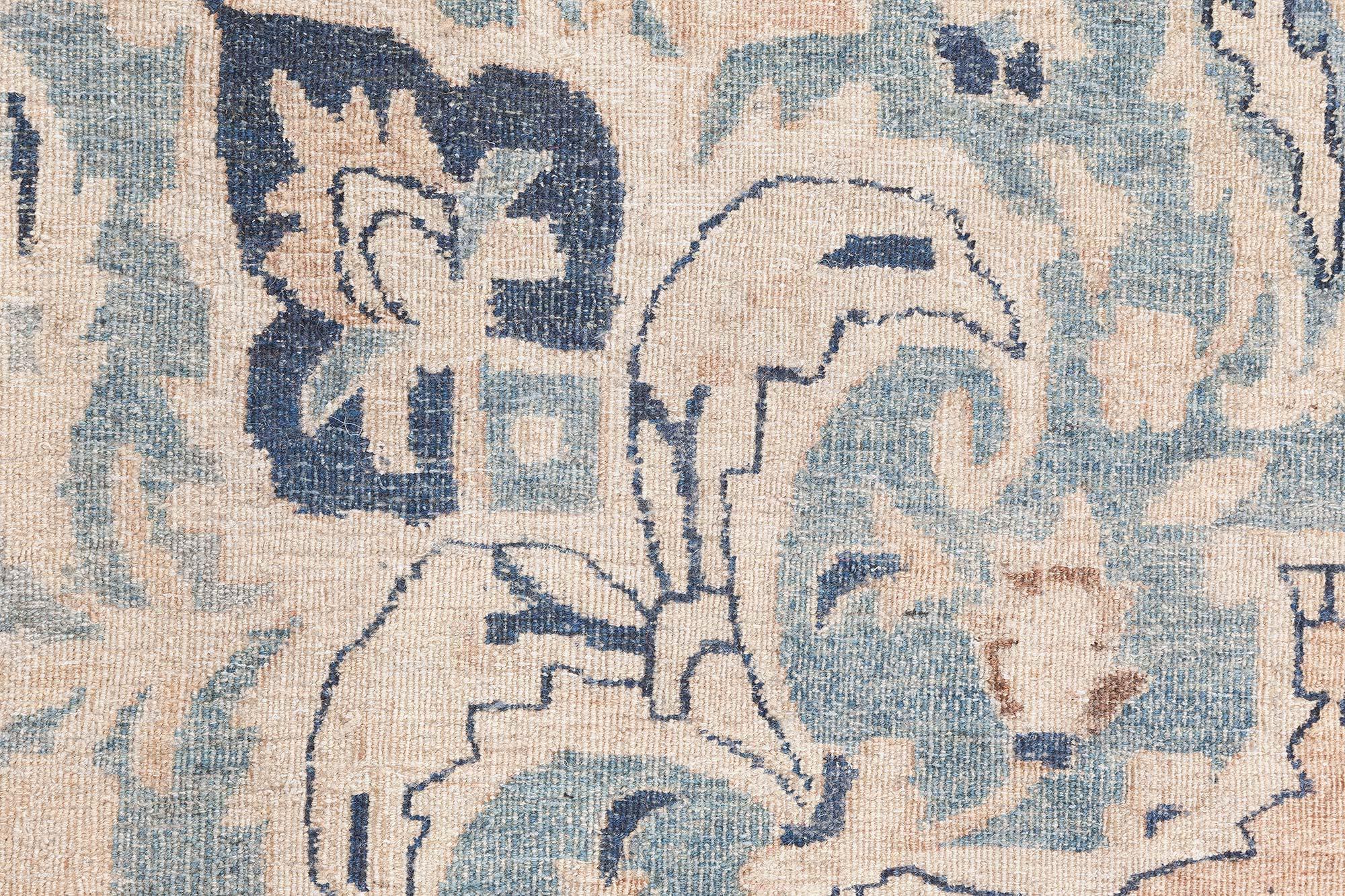 Doris Leslie Blau Exquisita Alfombra Persa Antigua Sobredimensionada Meshad Anudado a mano en venta