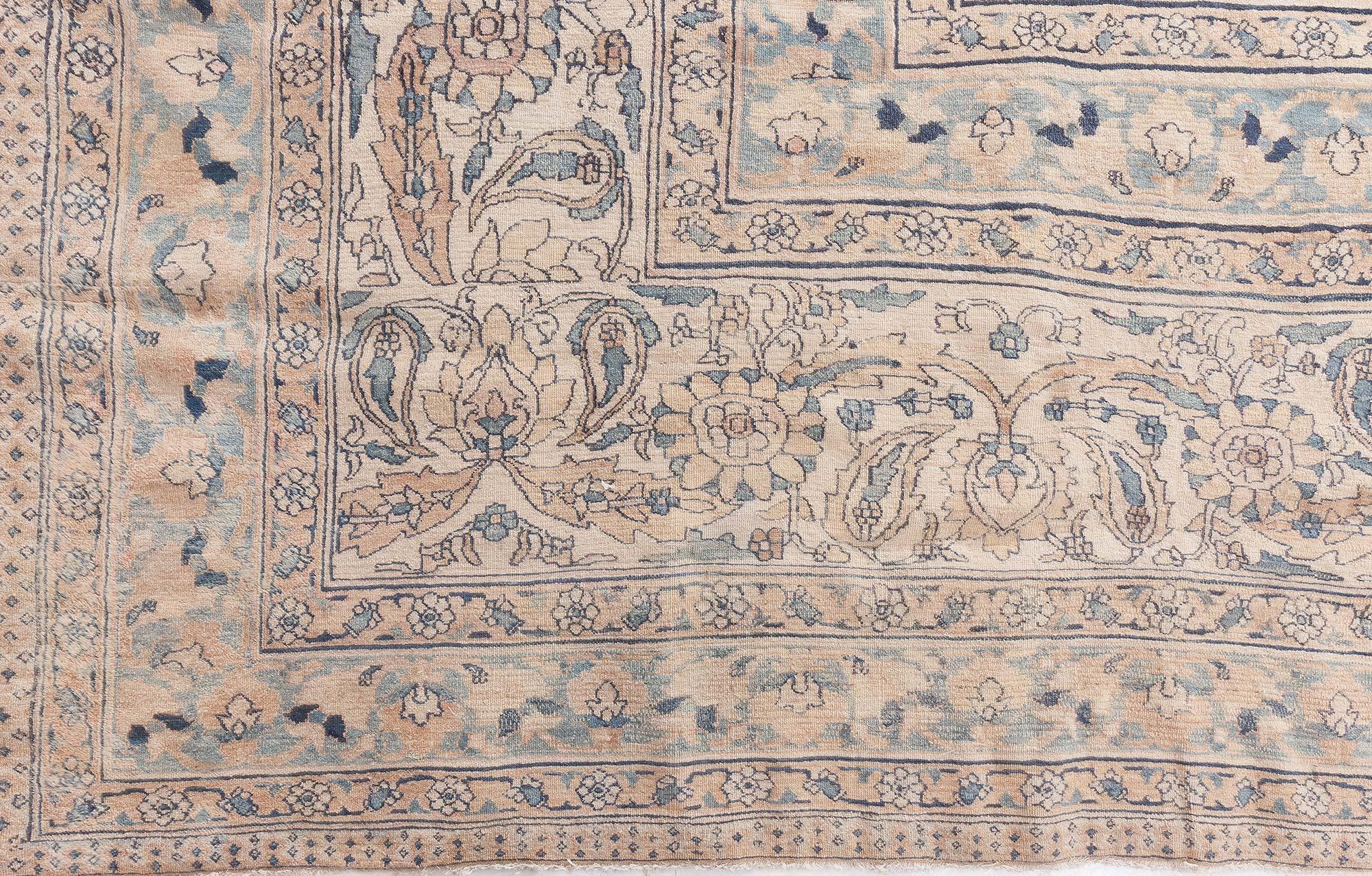 Doris Leslie Blau Exquisita Alfombra Persa Antigua Sobredimensionada Meshad Lana en venta