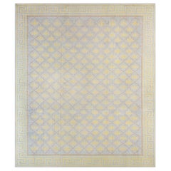 Doris Leslie Blau Extra großer indischer Dhurrie-Teppich im Vintage-Stil mit geometrischem Allover