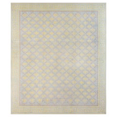 Doris Leslie Blau extra large tapis Dhurrie indien vintage avec alliage géométrique