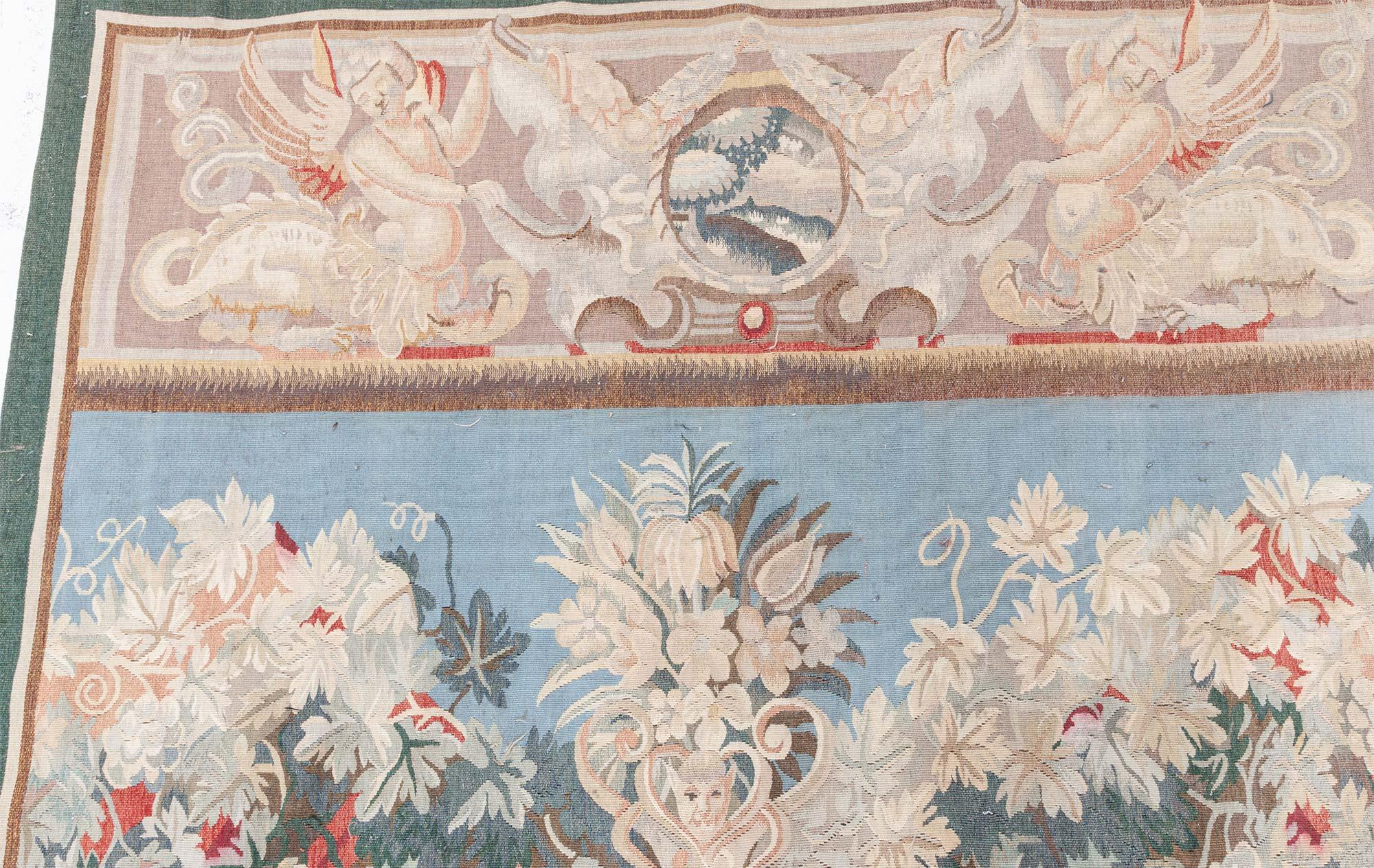 Doris Leslie Blauer feiner französischer Wandteppich (Baumwolle) im Angebot