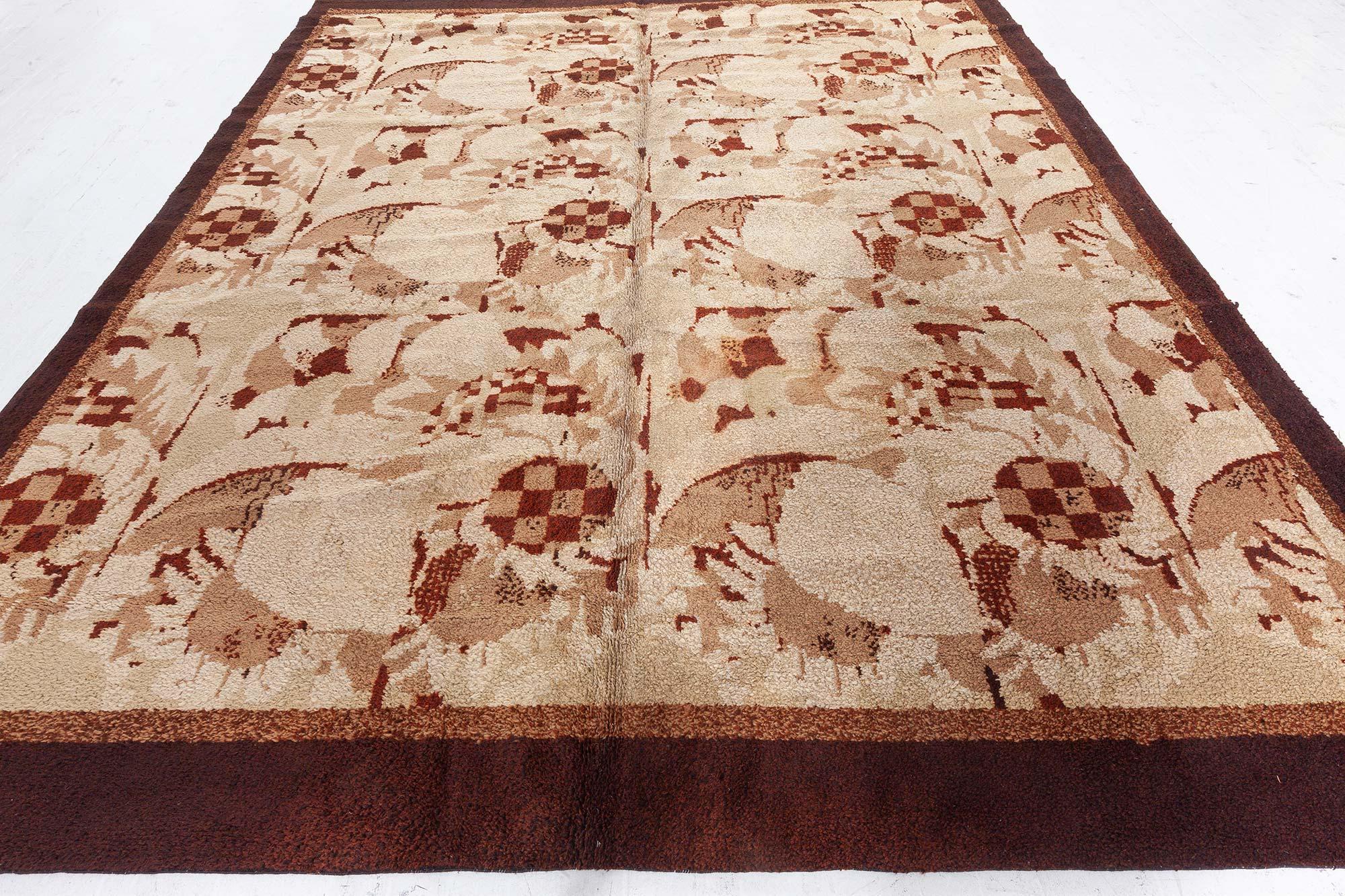 Art déco Tapis Art Déco français fait à la main par Noel Hostens en vente