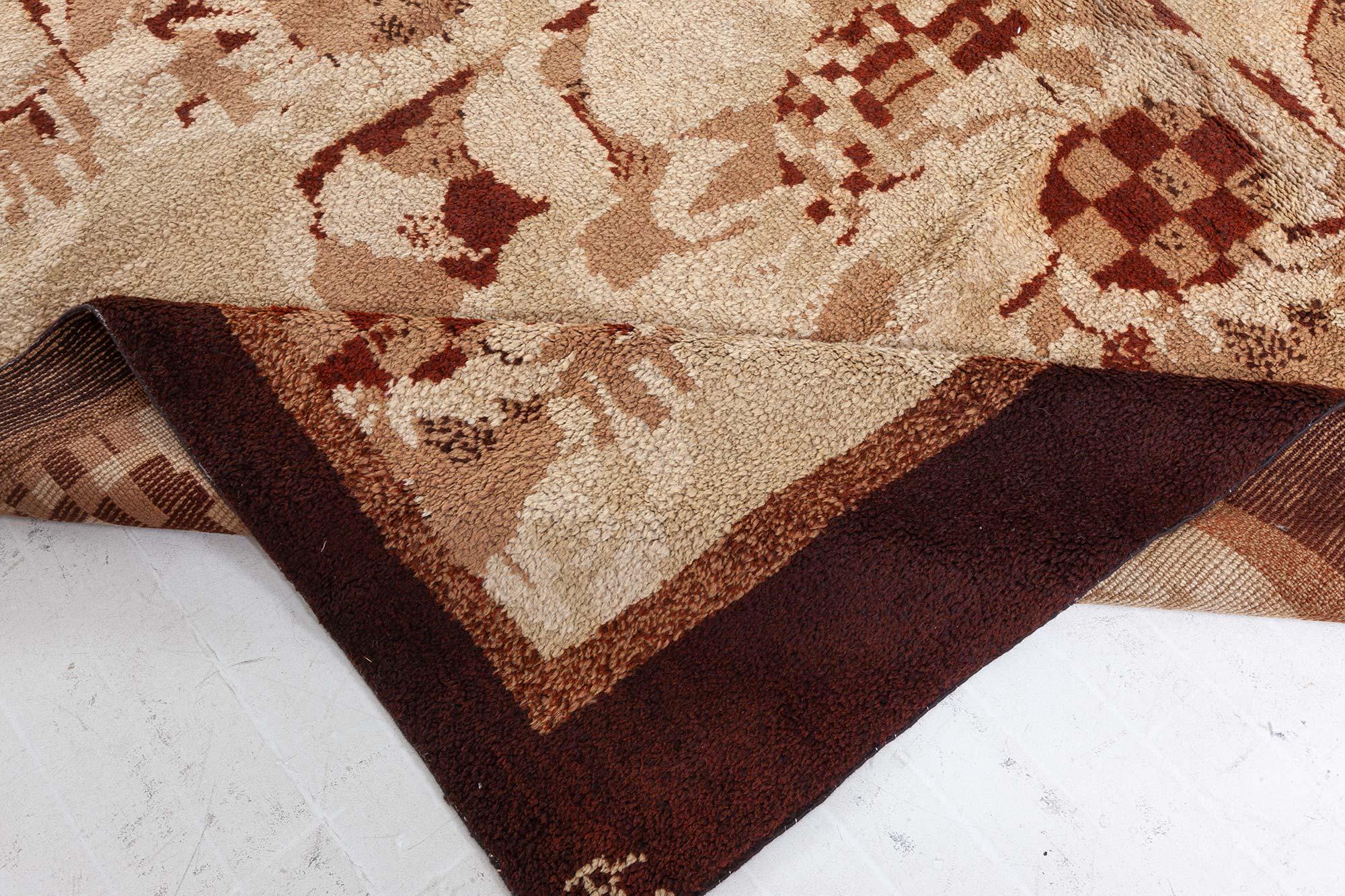 Tapis Art Déco français fait à la main par Noel Hostens Bon état - En vente à New York, NY