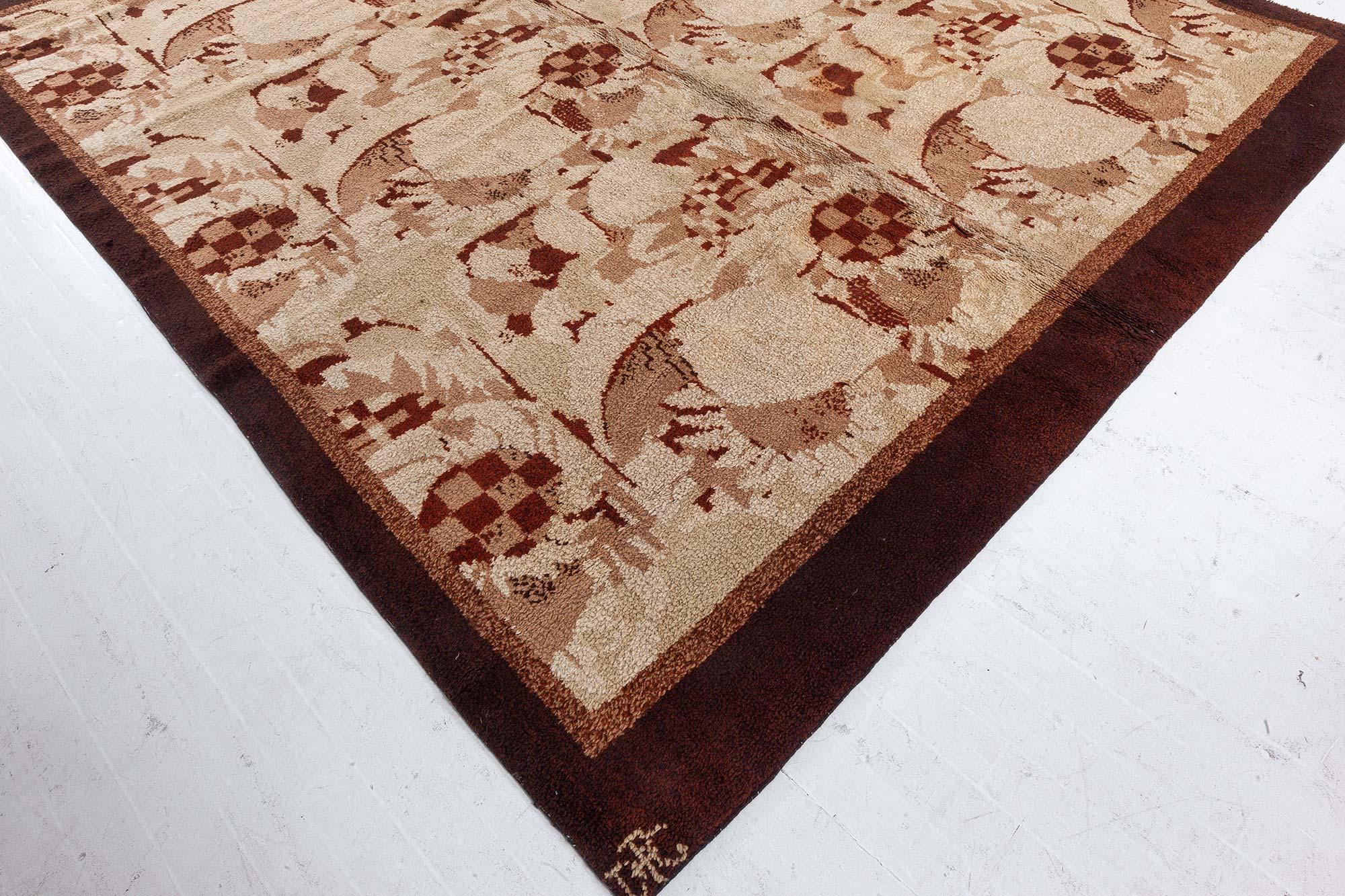 20ième siècle Tapis Art Déco français fait à la main par Noel Hostens en vente