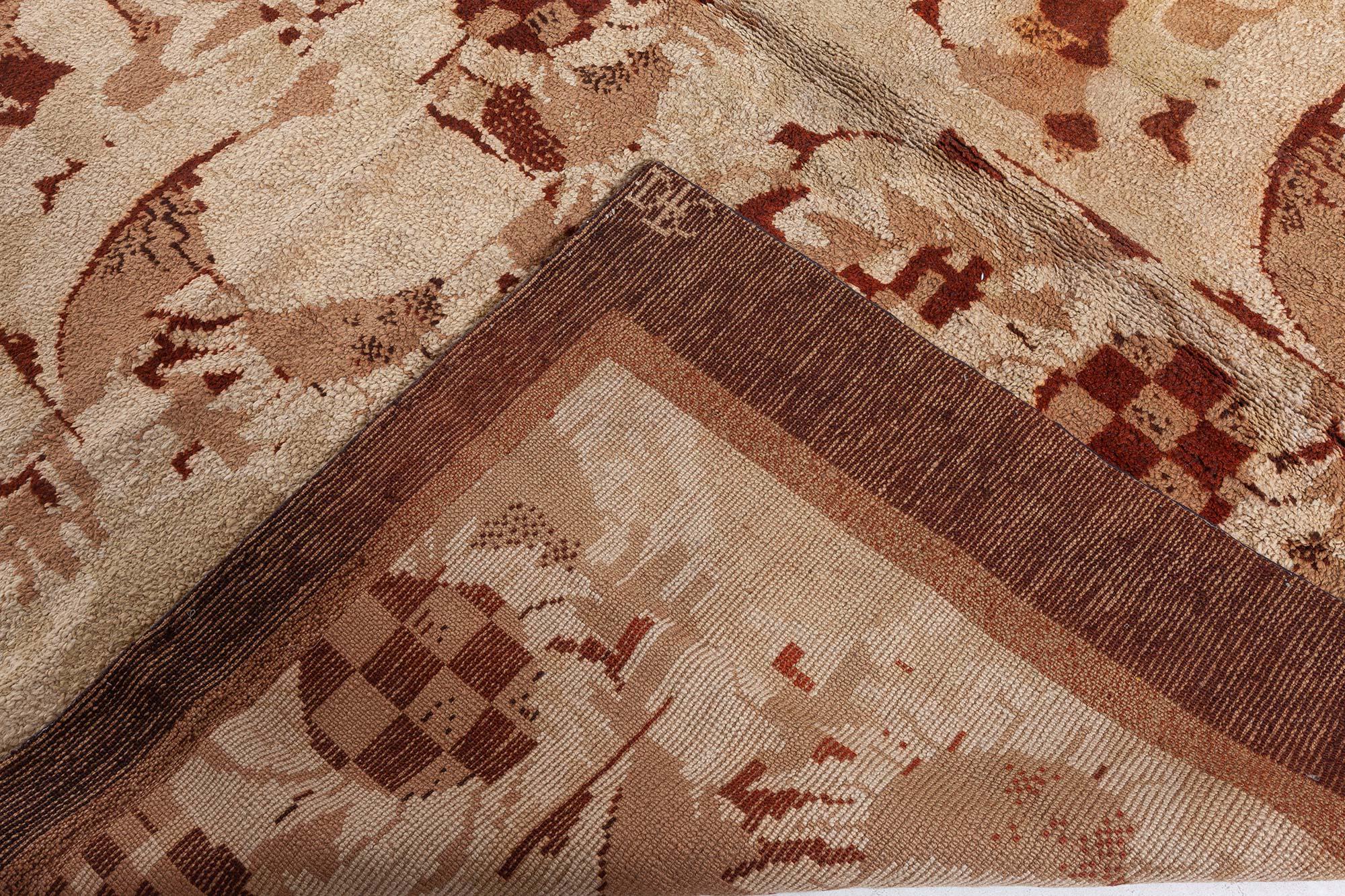 Laine Tapis Art Déco français fait à la main par Noel Hostens en vente