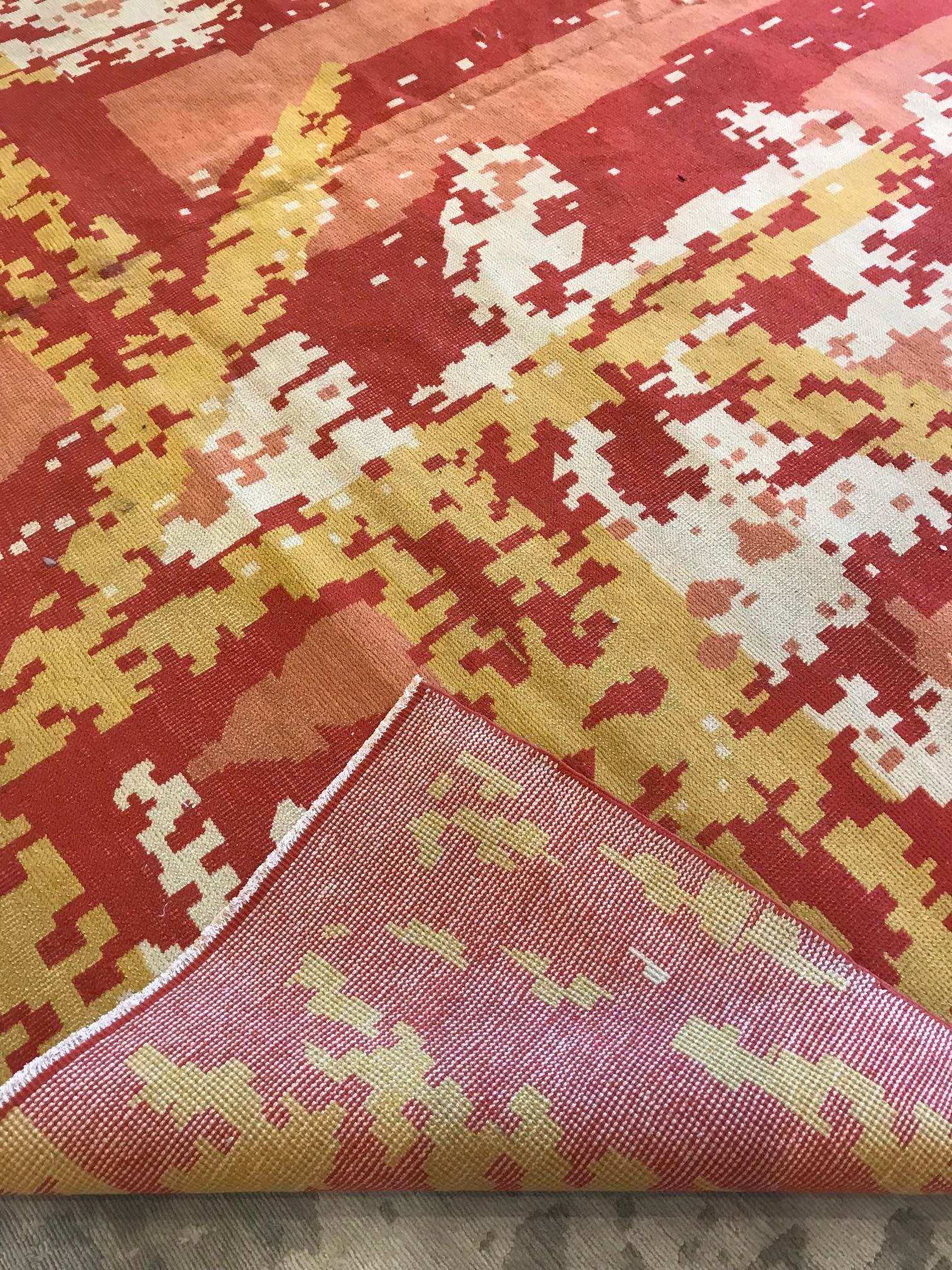 Laine Tapis Art Déco français fait à la main Doris Leslie Blau en vente